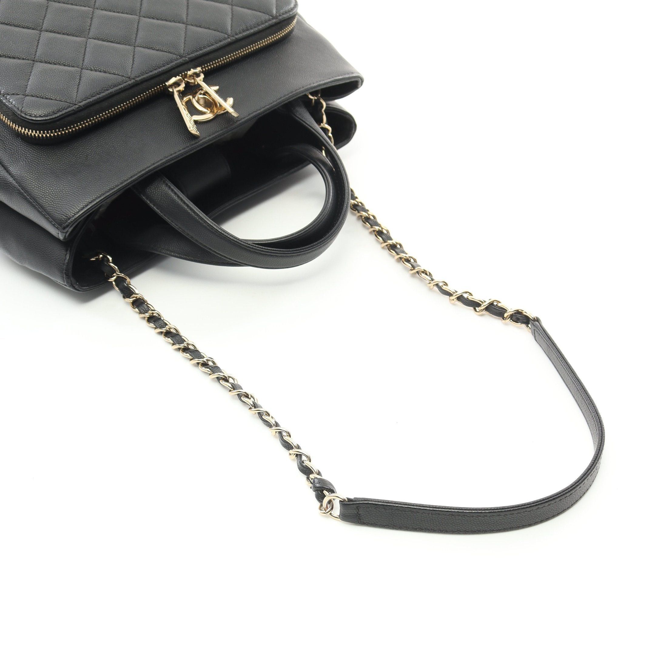Chanel Chanel Business Affinity Matelasse Chain Shoulder Bag Caviar Skin Black Gold Hardware Size ONE SIZE - 12 Thumbnail