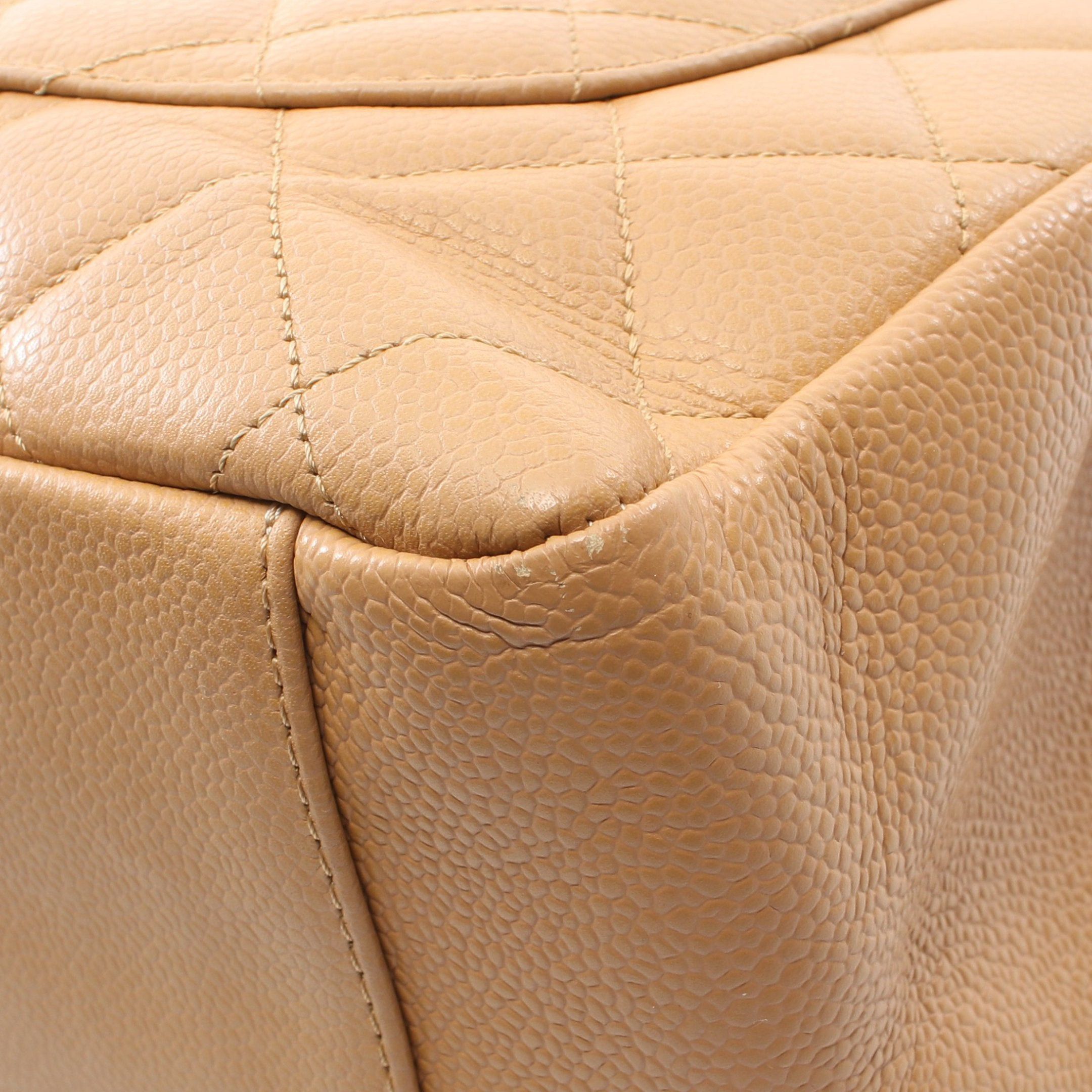 Chanel Chanel Matelasse Grand Shopping Gst Chain Shoulder Bag Tote Caviar Skin Light Brown Gold Hardware Size ONE SIZE - 11 Thumbnail