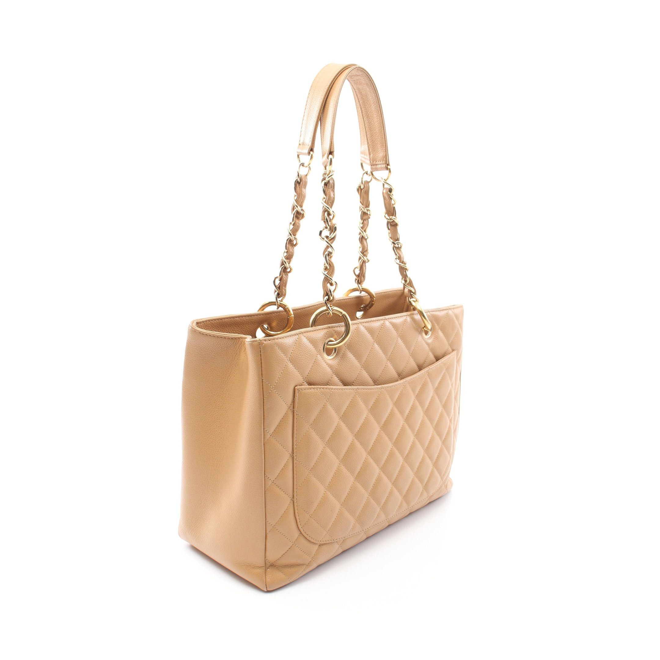 Chanel Chanel Matelasse Grand Shopping Gst Chain Shoulder Bag Tote Caviar Skin Light Brown Gold Hardware Size ONE SIZE - 2 Thumbnail
