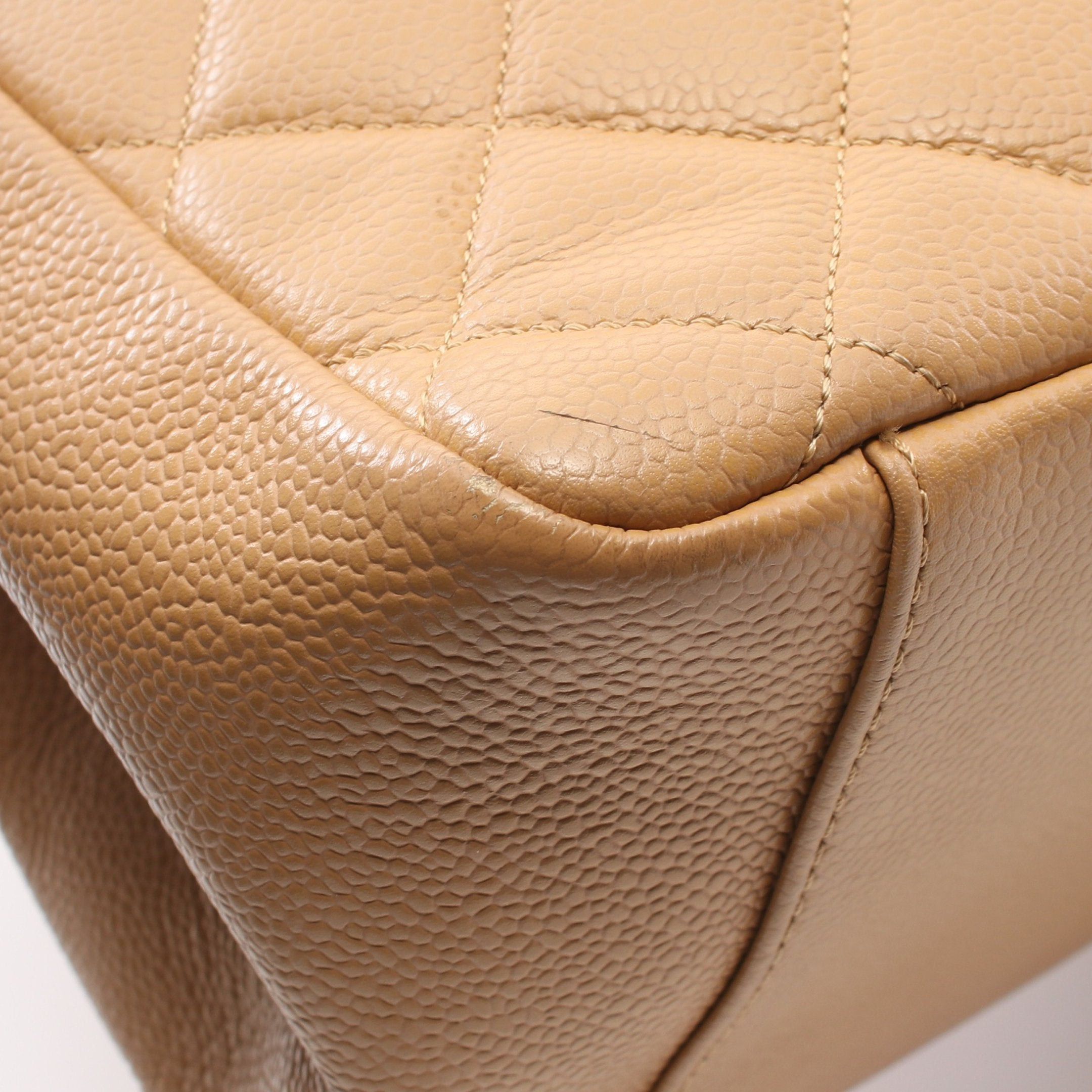 Chanel Chanel Matelasse Grand Shopping Gst Chain Shoulder Bag Tote Caviar Skin Light Brown Gold Hardware Size ONE SIZE - 10 Thumbnail