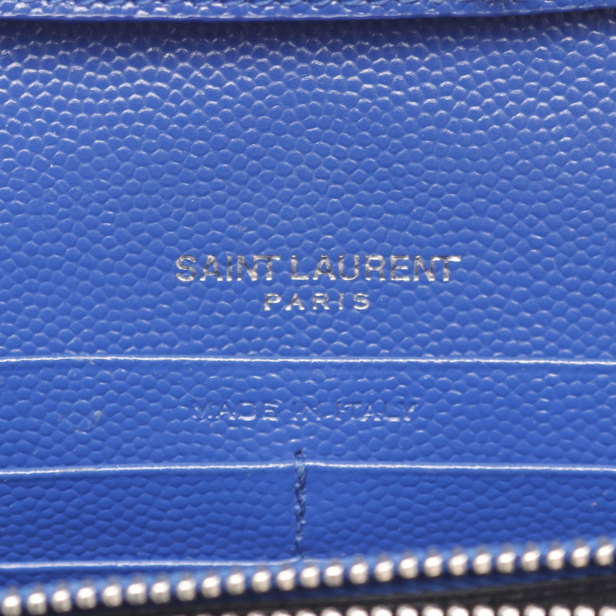 Yves Saint Laurent Yves Saint Laurent Cassandra Classic Chain Wallet Leather Blue Size ONE SIZE - 4 Thumbnail