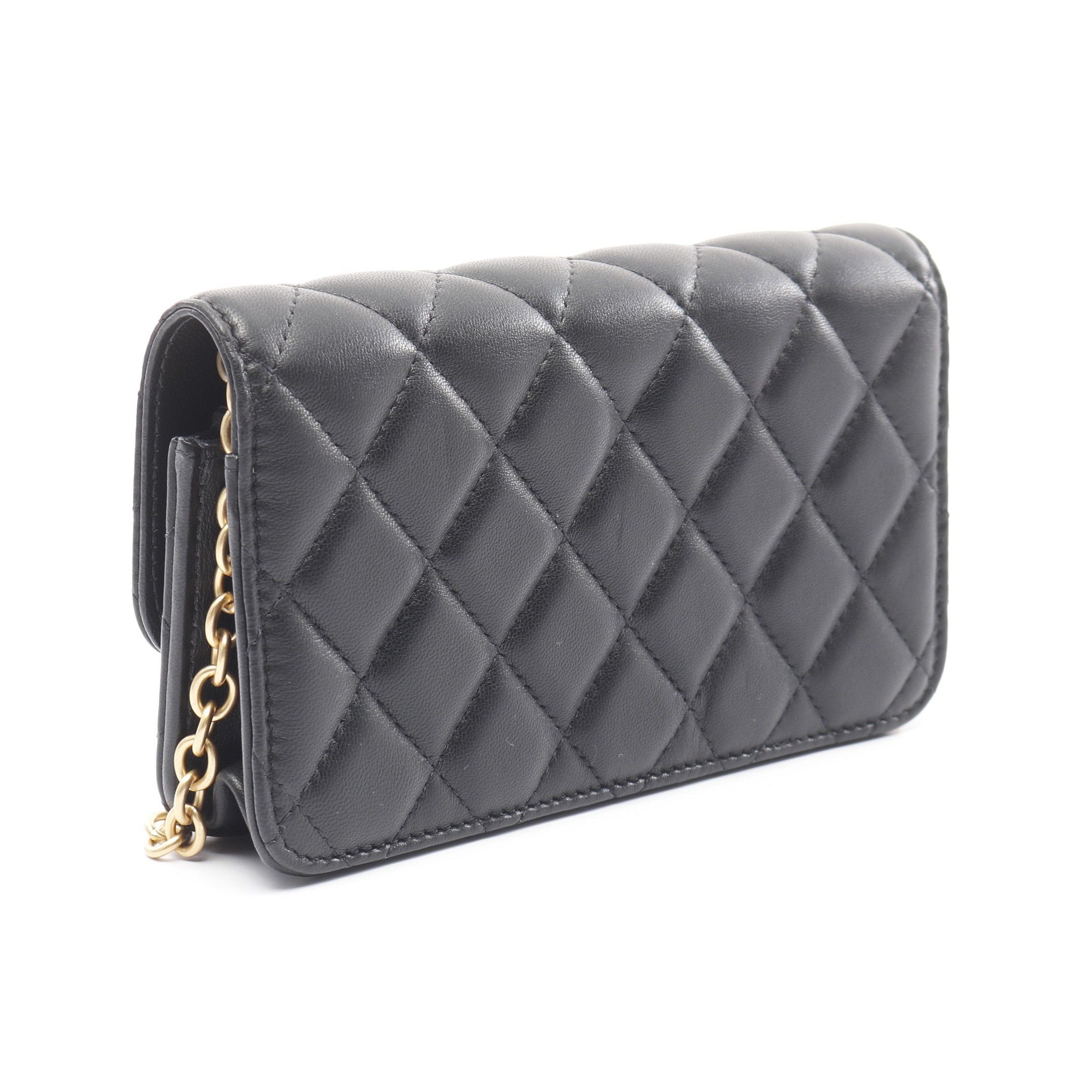 Chanel Chanel Matelasse Chain Wallet Lambskin Black Gold Hardware Size ONE SIZE - 2 Thumbnail