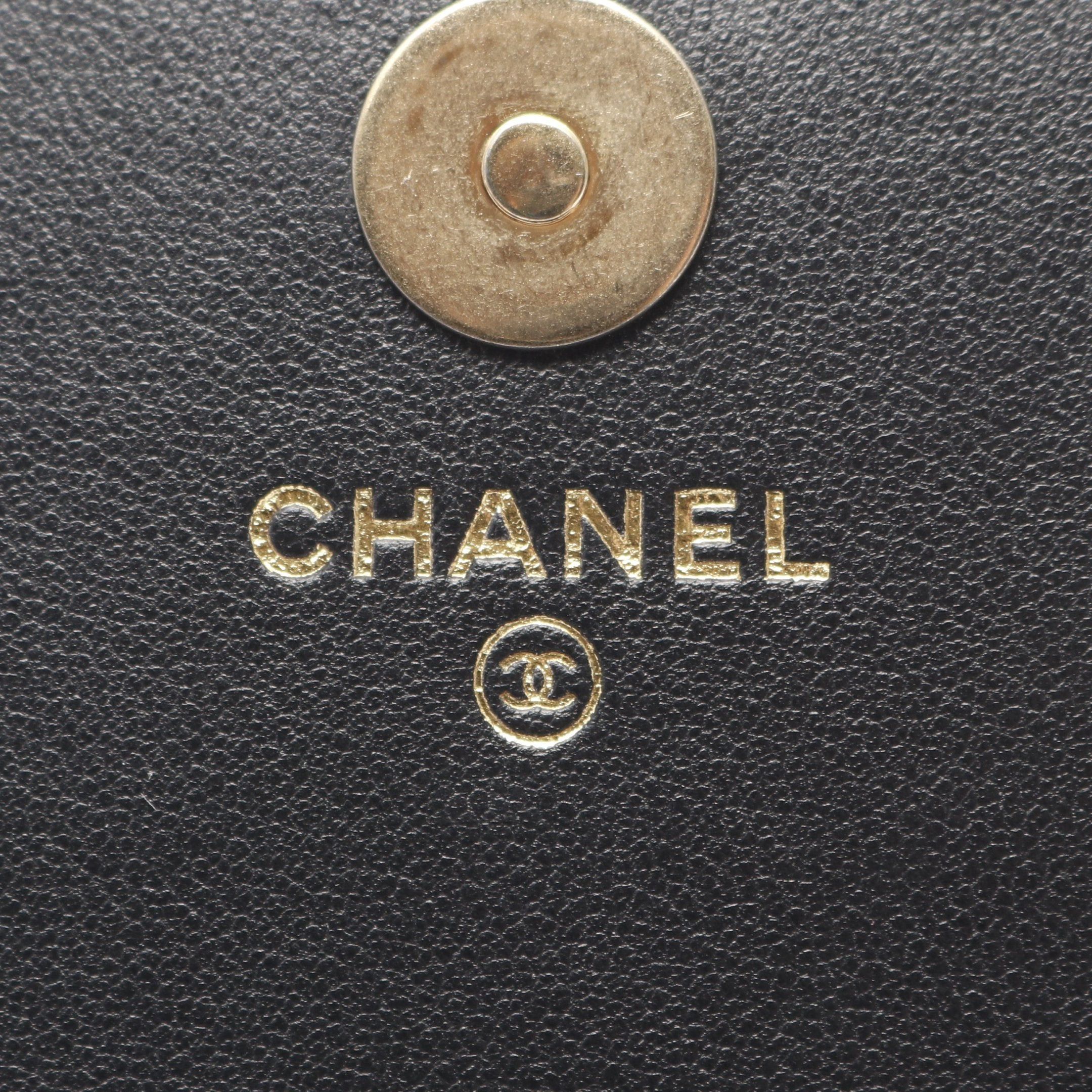 Chanel Chanel Matelasse Chain Wallet Lambskin Black Gold Hardware Size ONE SIZE - 4 Thumbnail