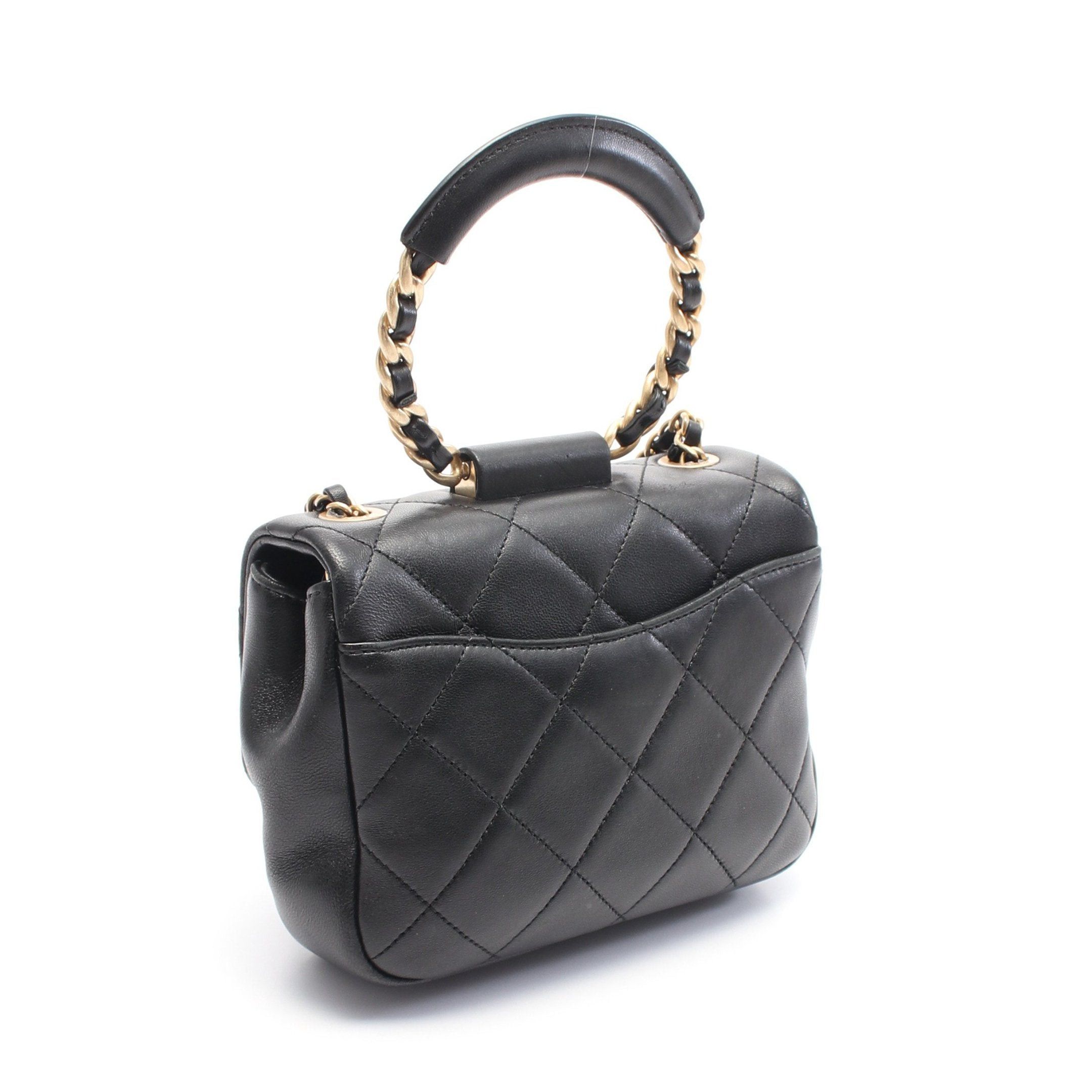 Chanel Chanel Handbag Chain Shoulder Bag Leather Black Gold Hardware Size ONE SIZE - 2 Thumbnail