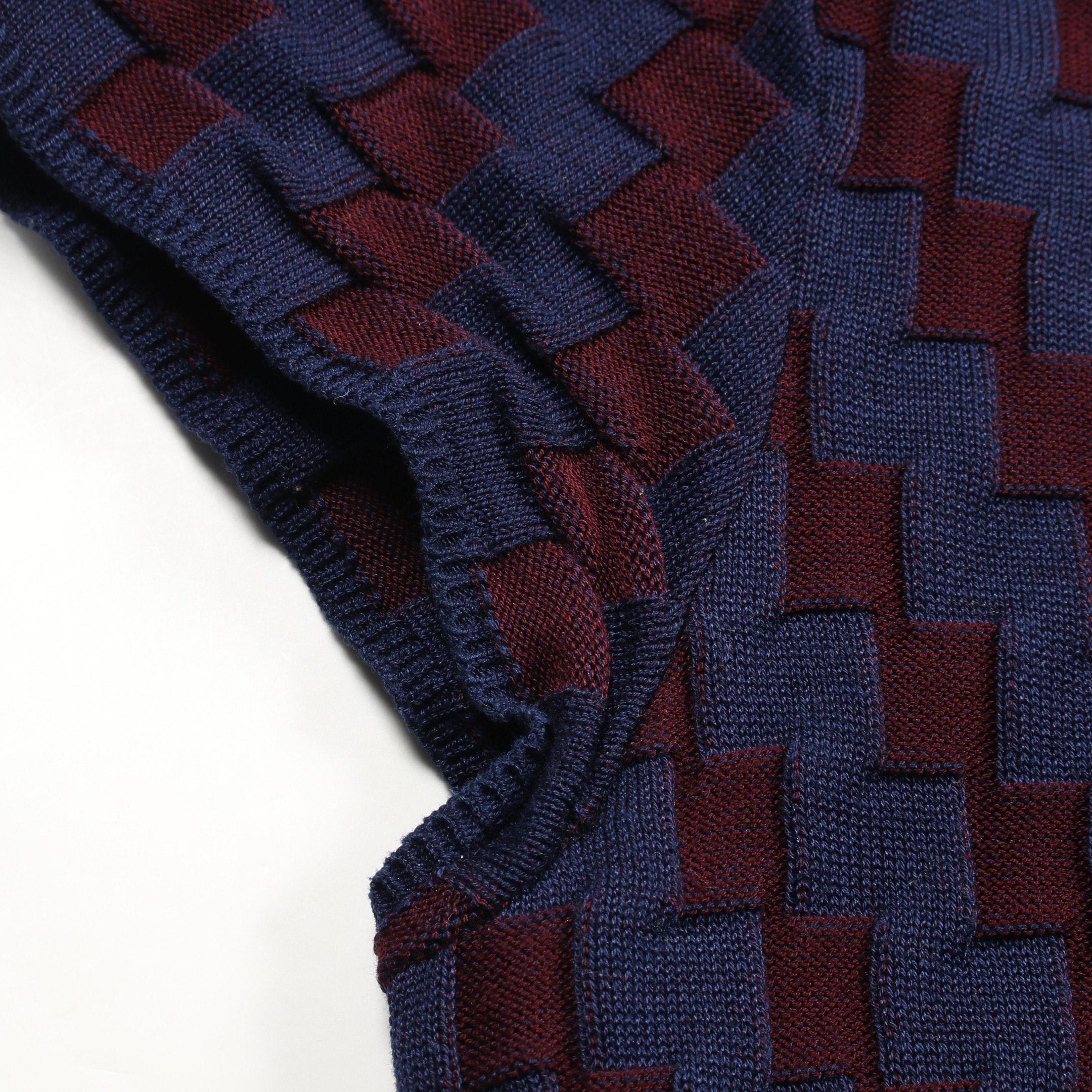 Loewe Loewe Polo Sweater Shirt Knit Short Sleeve All-Over Pattern Cotton Navy Bordeaux Size ONE SIZE - 6 Thumbnail