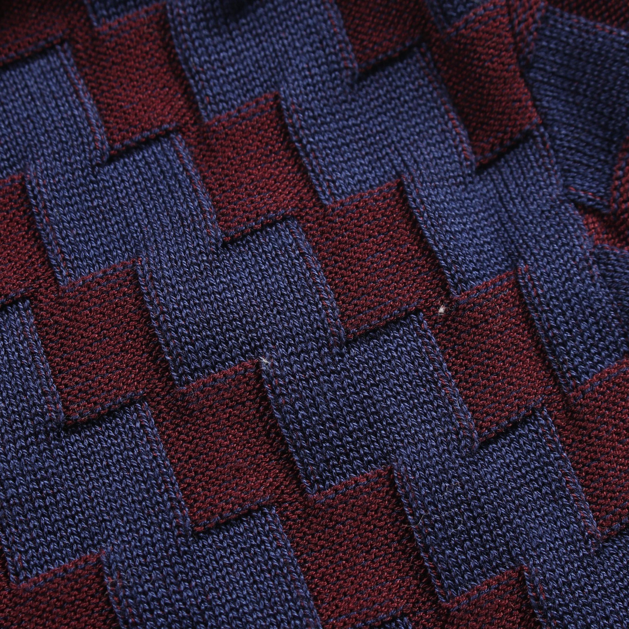 Loewe Loewe Polo Sweater Shirt Knit Short Sleeve All-Over Pattern Cotton Navy Bordeaux Size ONE SIZE - 5 Thumbnail