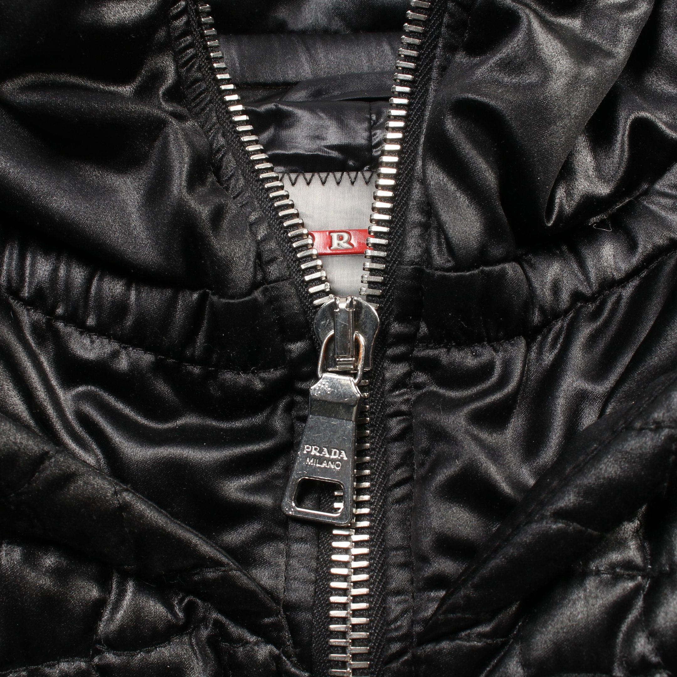 Prada Prada Down Jacket Silk Black Hooded Size ONE SIZE - 6 Thumbnail