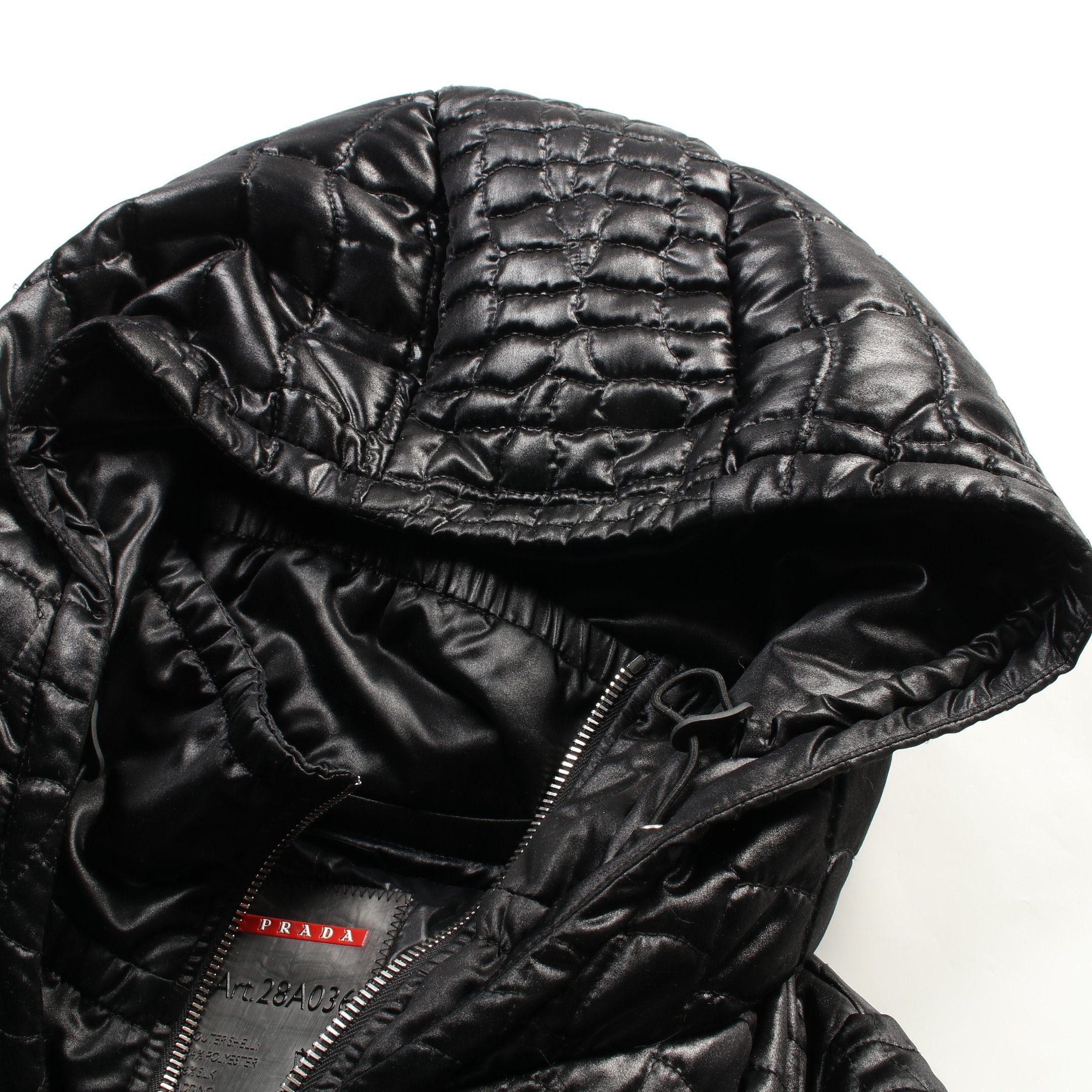 Prada Prada Down Jacket Silk Black Hooded Size ONE SIZE - 13 Thumbnail