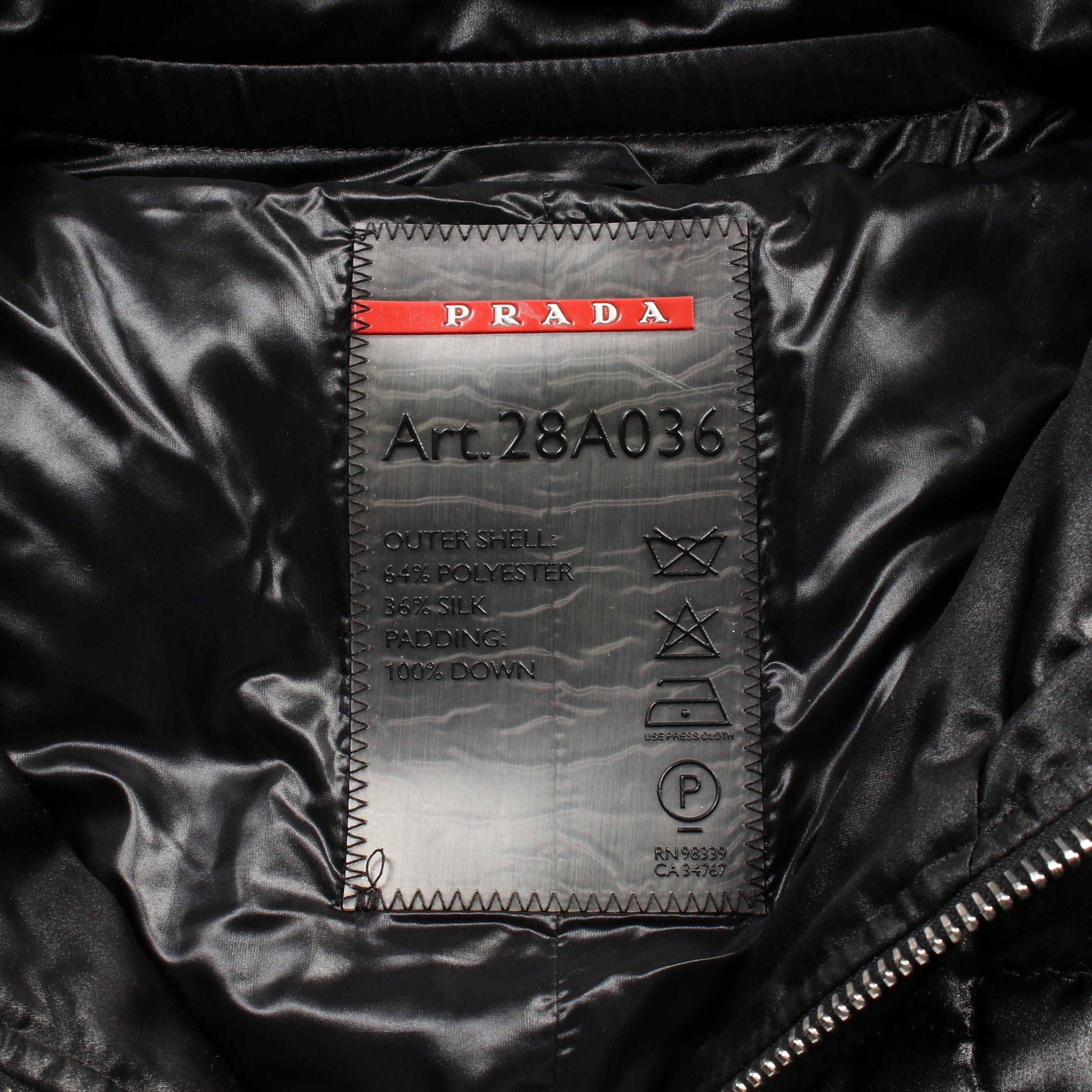 Prada Prada Down Jacket Silk Black Hooded Size ONE SIZE - 3 Thumbnail