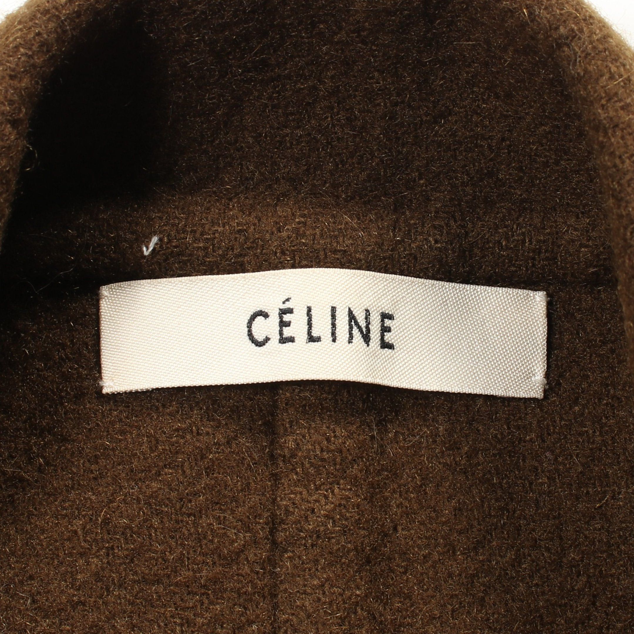 Celine Celine Egg Crombie Gown Coat Cashmere Khaki Green Phoebe Period Size ONE SIZE - 3 Thumbnail
