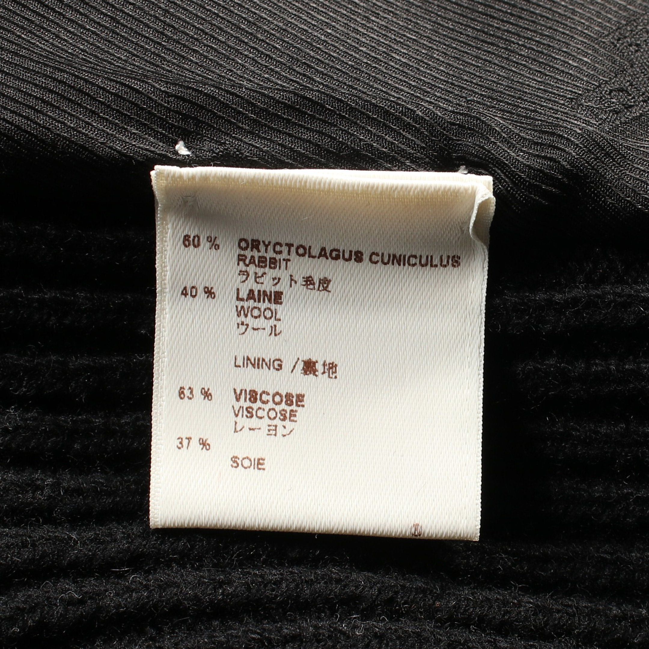 Louis Vuitton Louis Vuitton Knit Jacket Rabbit Fur Wool Black Dark Brown Zip Up Color-Block Size ONE SIZE - 4 Thumbnail