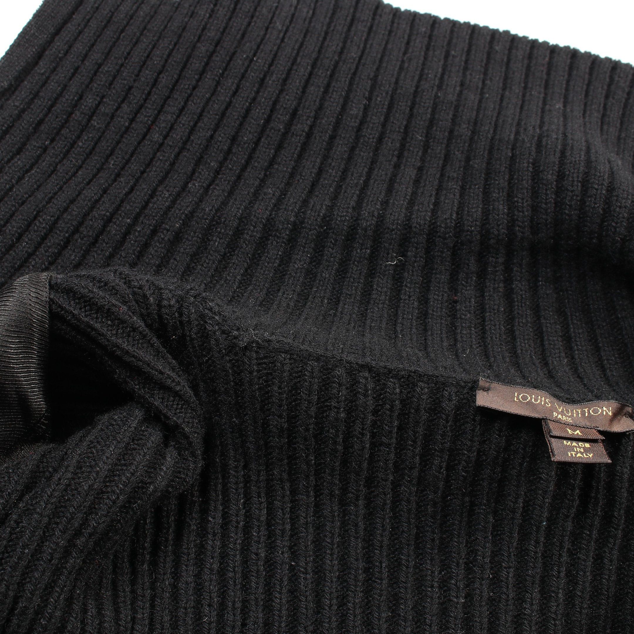 Louis Vuitton Louis Vuitton Knit Jacket Rabbit Fur Wool Black Dark Brown Zip Up Color-Block Size ONE SIZE - 6 Thumbnail