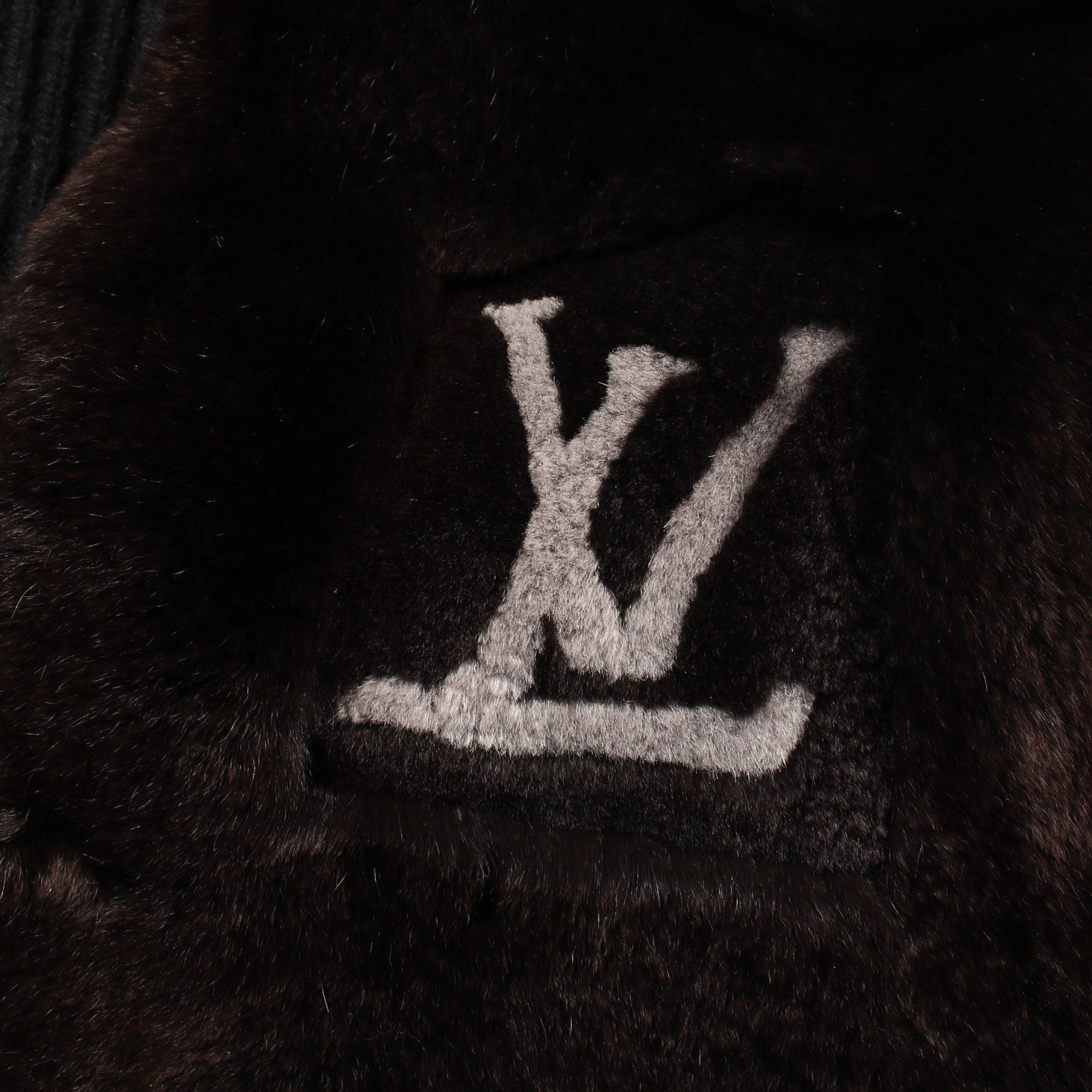 Louis Vuitton Louis Vuitton Knit Jacket Rabbit Fur Wool Black Dark Brown Zip Up Color-Block Size ONE SIZE - 10 Thumbnail