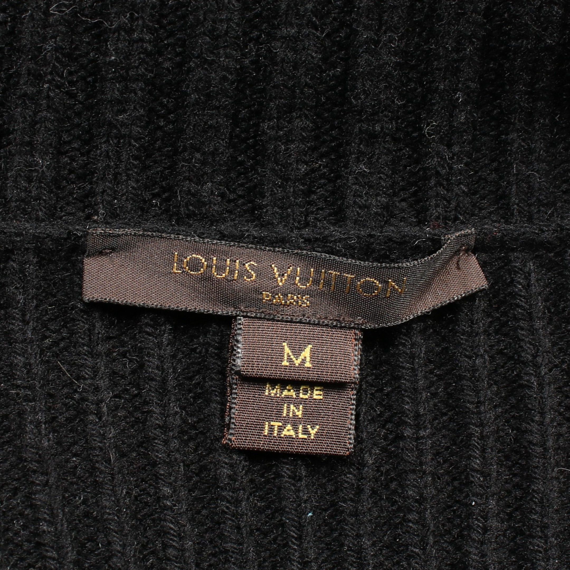 Louis Vuitton Louis Vuitton Knit Jacket Rabbit Fur Wool Black Dark Brown Zip Up Color-Block Size ONE SIZE - 3 Thumbnail