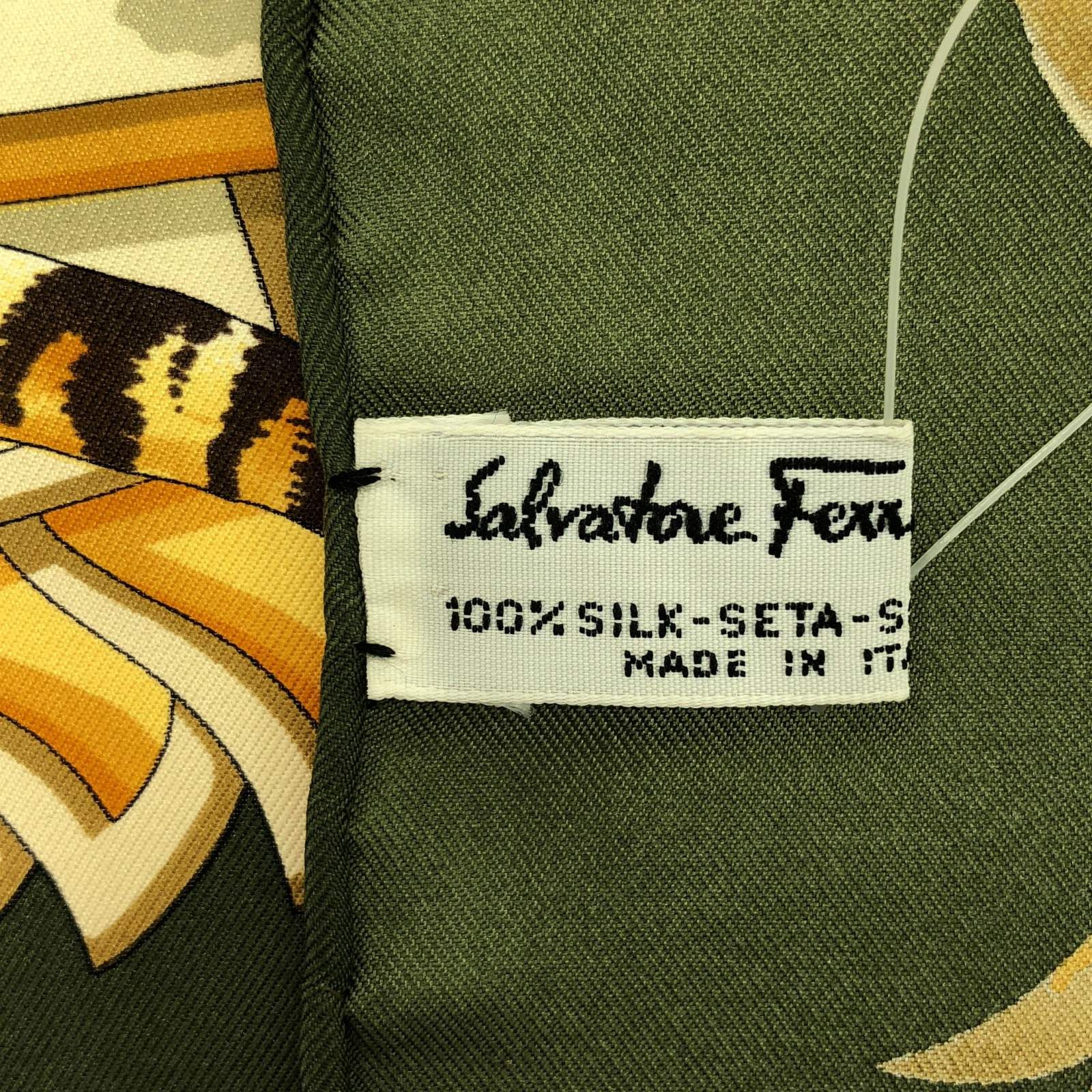 Salvatore Ferragamo Salvatore Ferragamo Scarf Silk Green Size ONE SIZE - 5 Thumbnail
