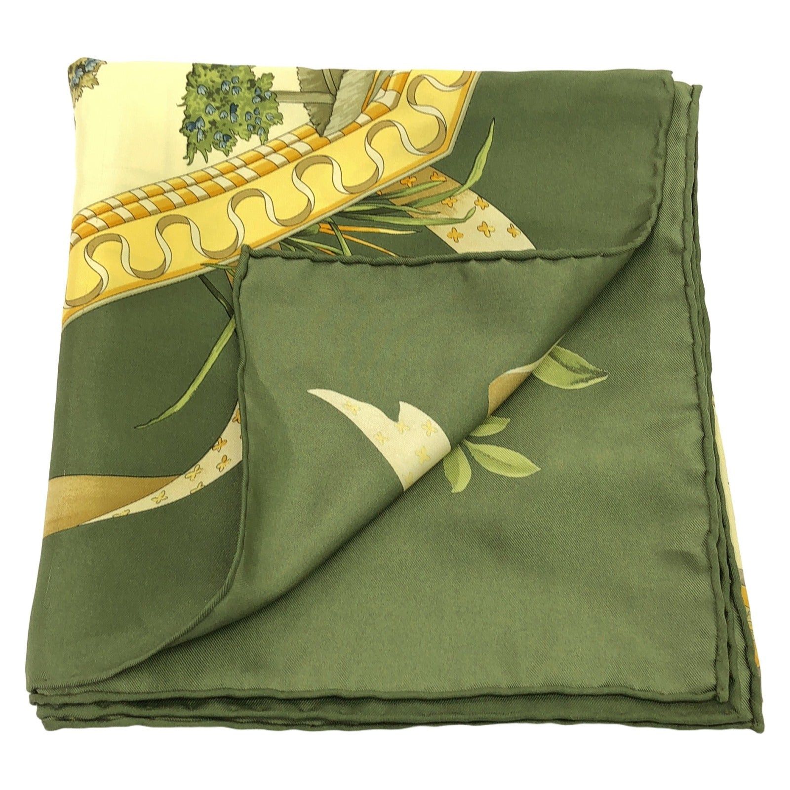 Salvatore Ferragamo Salvatore Ferragamo Scarf Silk Green Size ONE SIZE - 2 Thumbnail