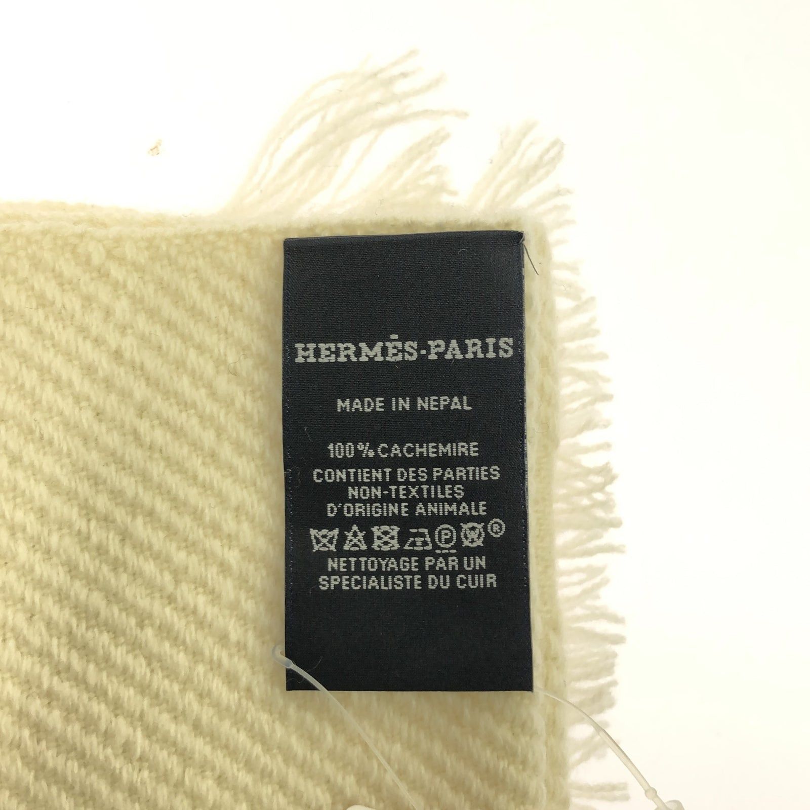 Hermes Hermes Scarf Cashmere White Size ONE SIZE - 4 Thumbnail