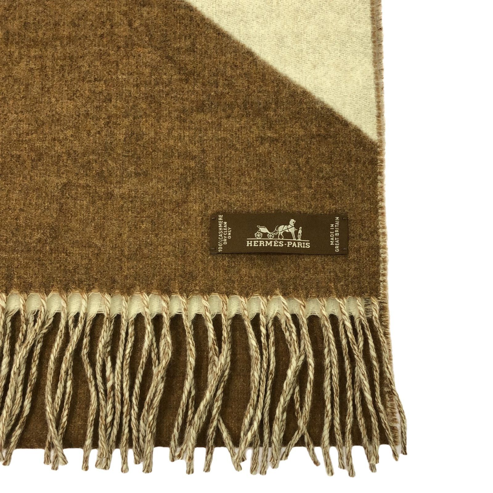 Hermes Hermes Scarf Cashmere Brown Size ONE SIZE - 3 Thumbnail