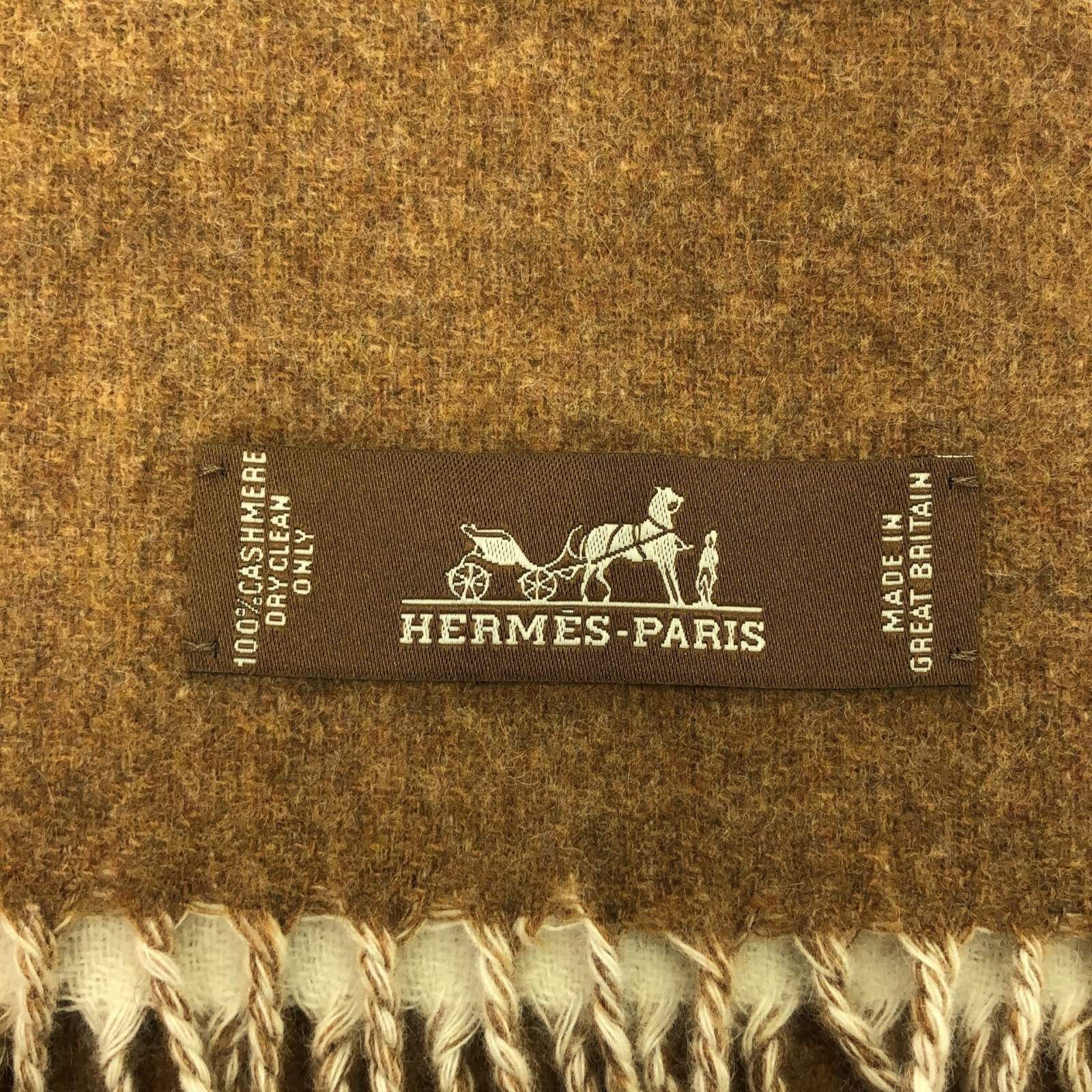 Hermes Hermes Scarf Cashmere Brown Size ONE SIZE - 4 Thumbnail