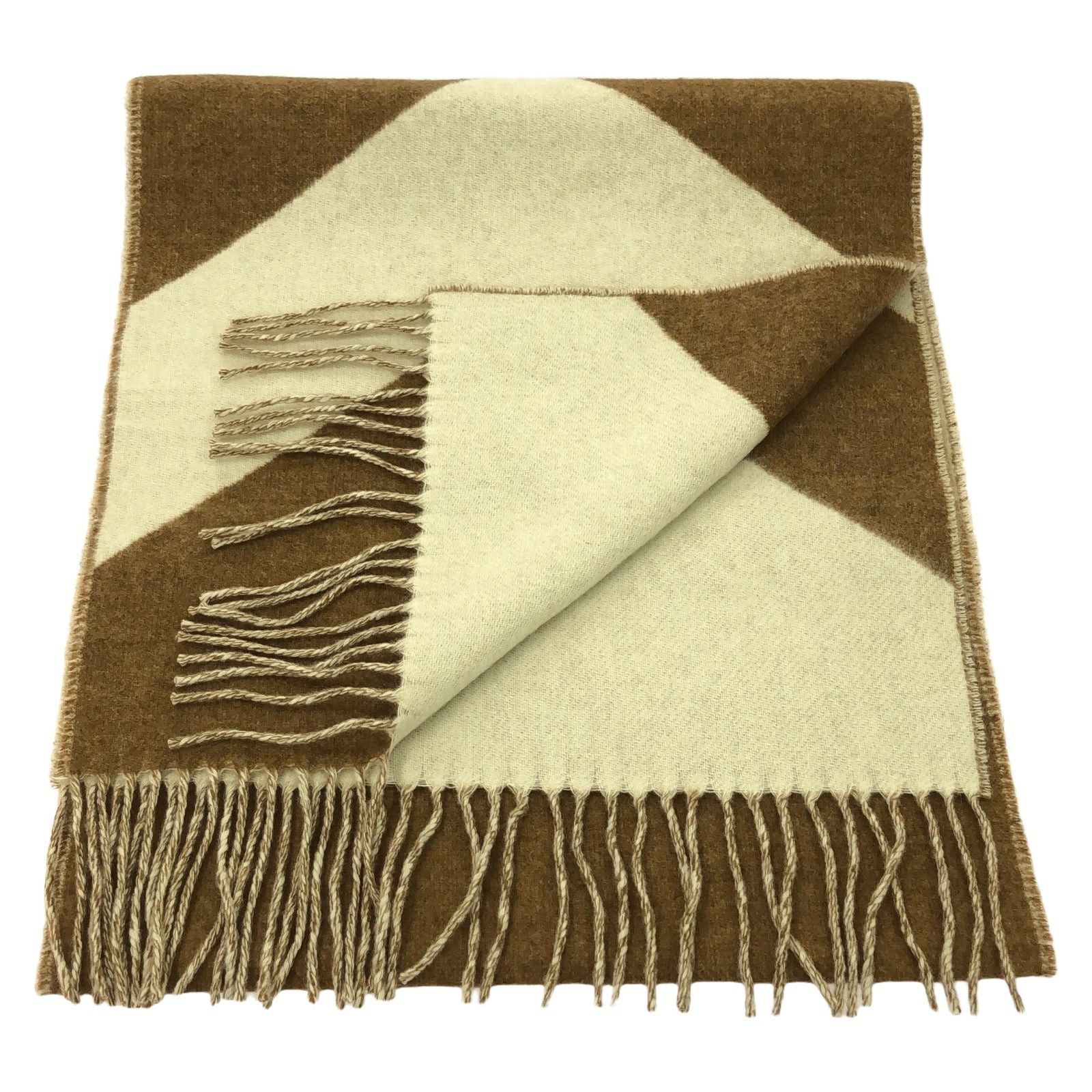 Hermes Hermes Scarf Cashmere Brown Size ONE SIZE - 2 Thumbnail