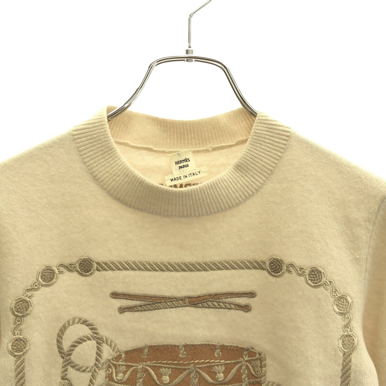 Hermes Hermes Knit 23Aw Wool Beige Size ONE SIZE - 3 Thumbnail