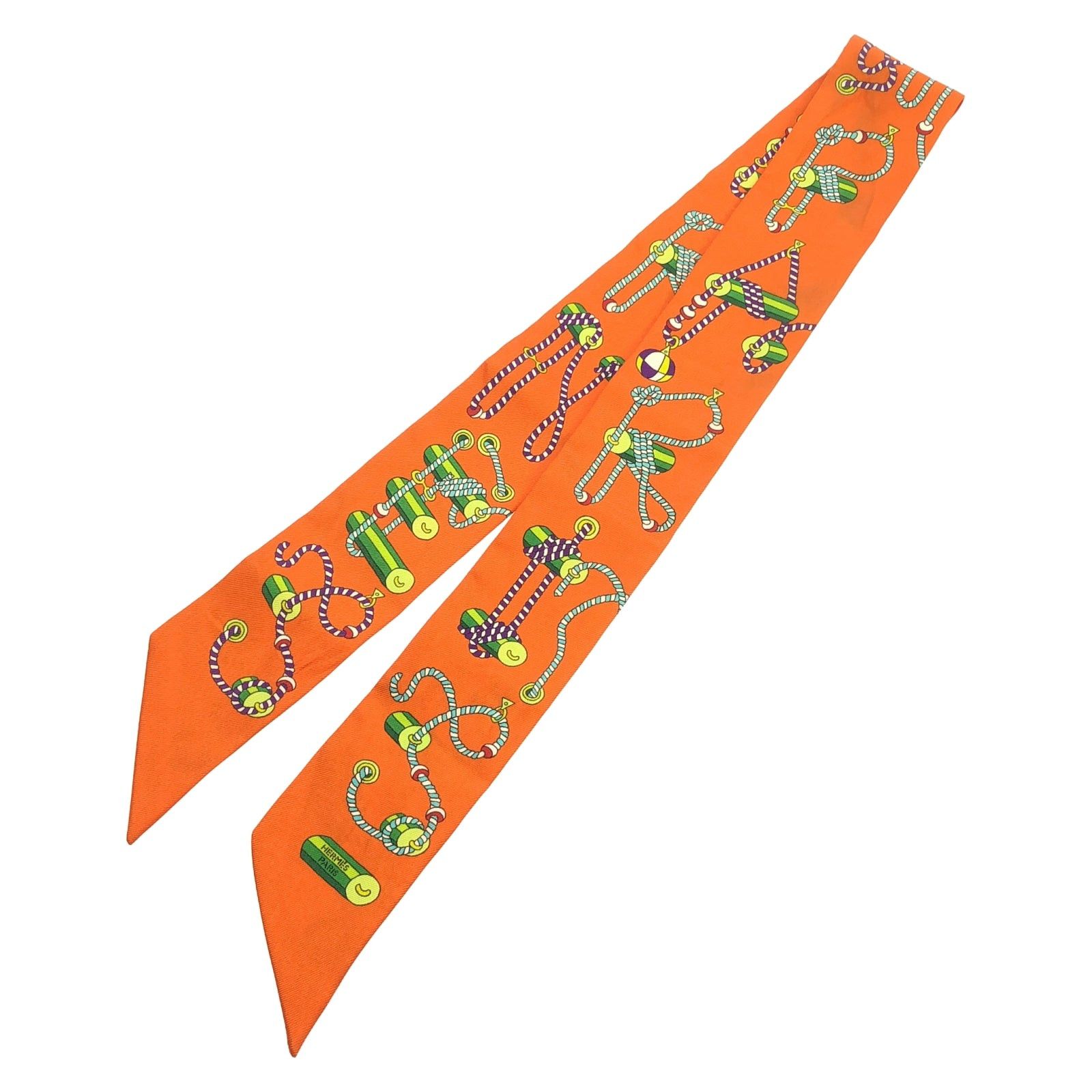 Hermes Hermes Scarf Silk Orange Size ONE SIZE - 2 Thumbnail