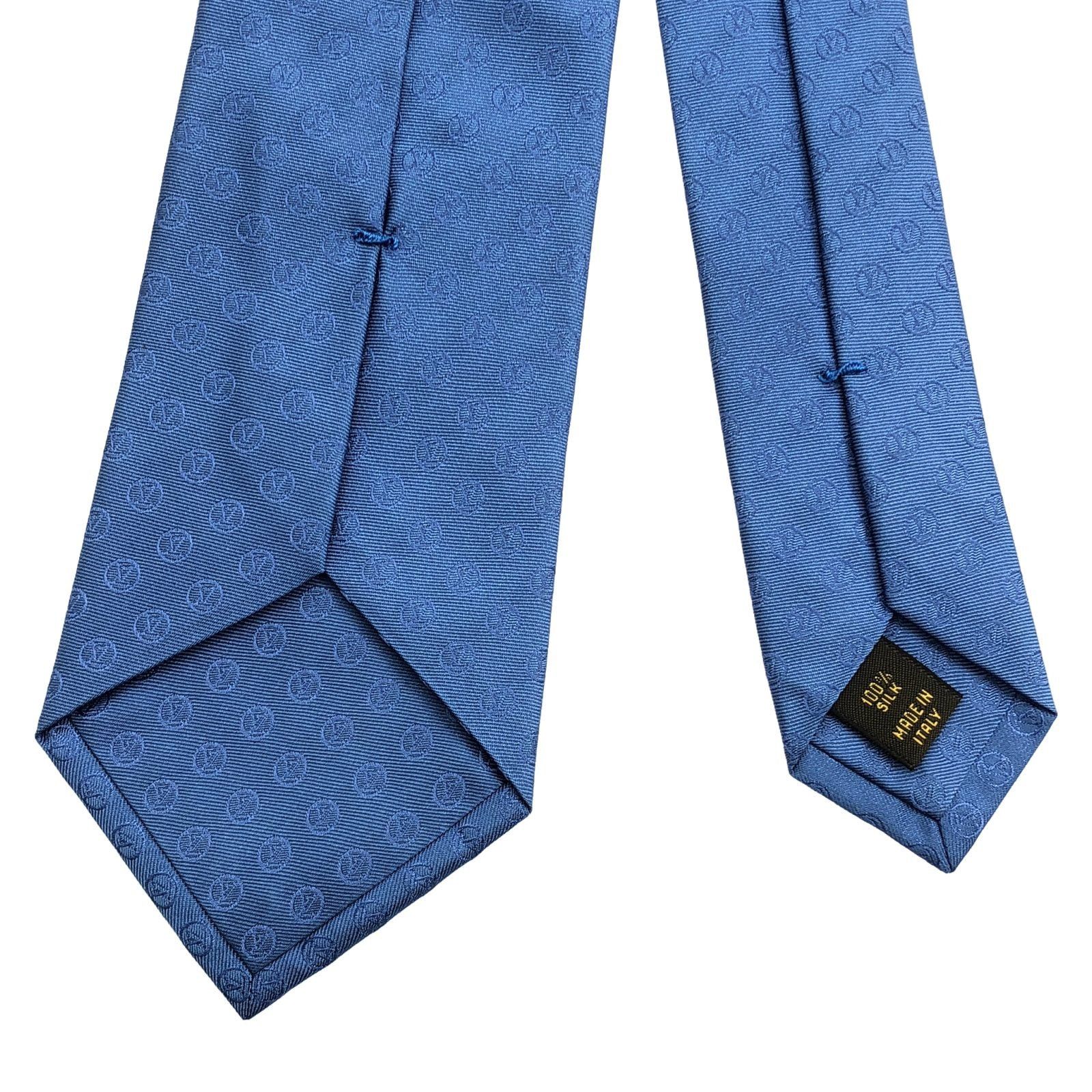 Louis Vuitton Louis Vuitton Tie Silk Blue Size ONE SIZE - 3 Thumbnail