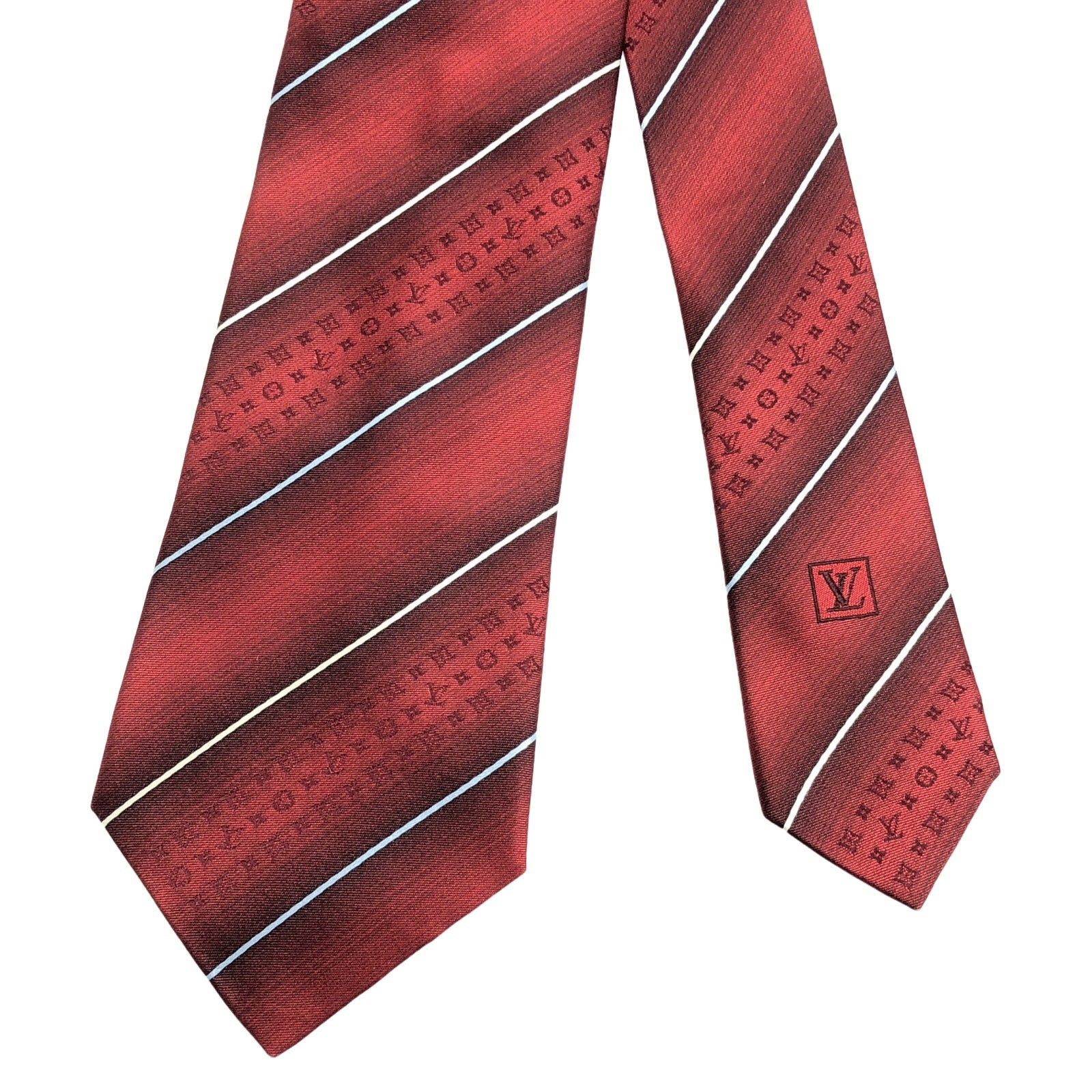 Louis Vuitton Louis Vuitton Tie Silk Red Size ONE SIZE - 2 Thumbnail