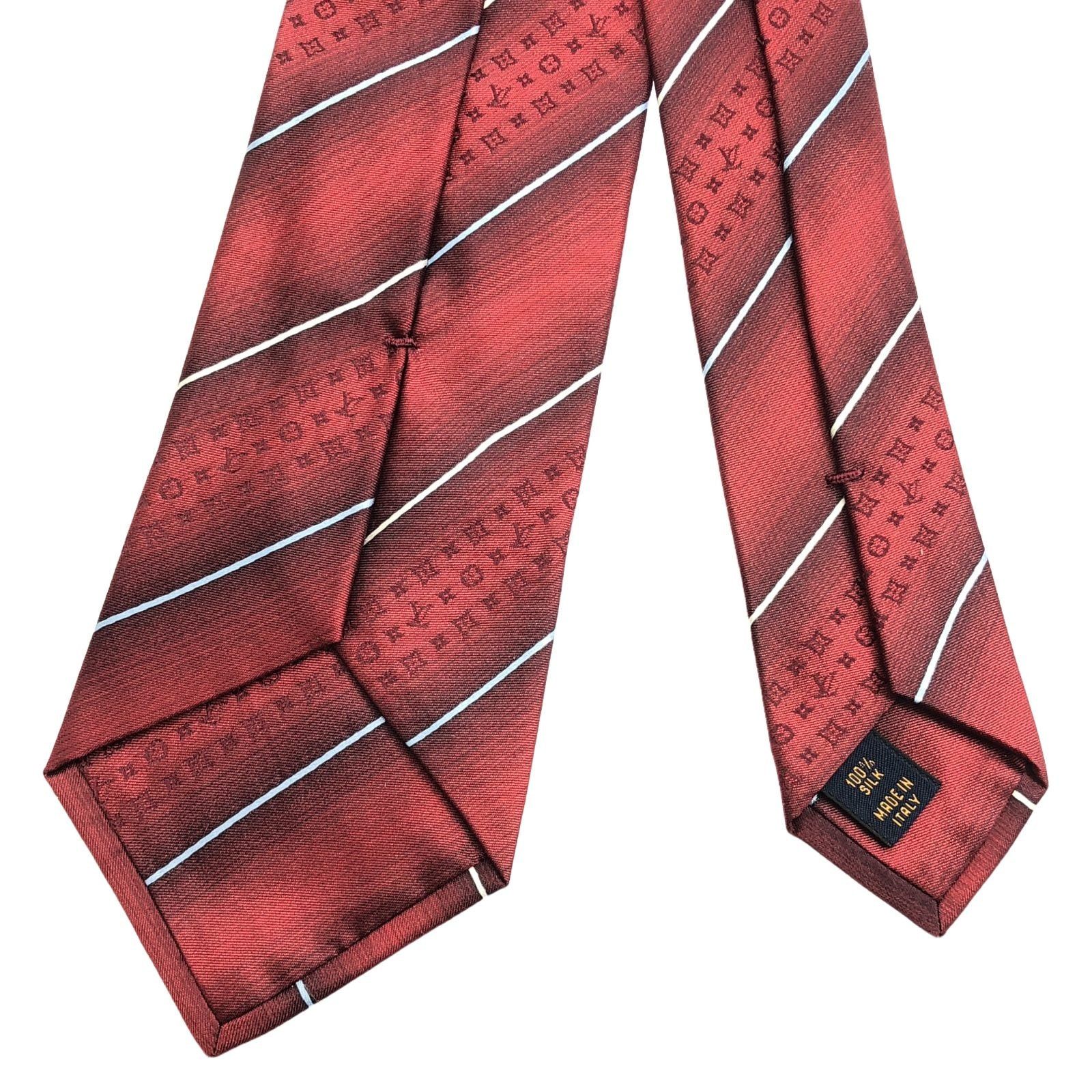 Louis Vuitton Louis Vuitton Tie Silk Red Size ONE SIZE - 3 Thumbnail