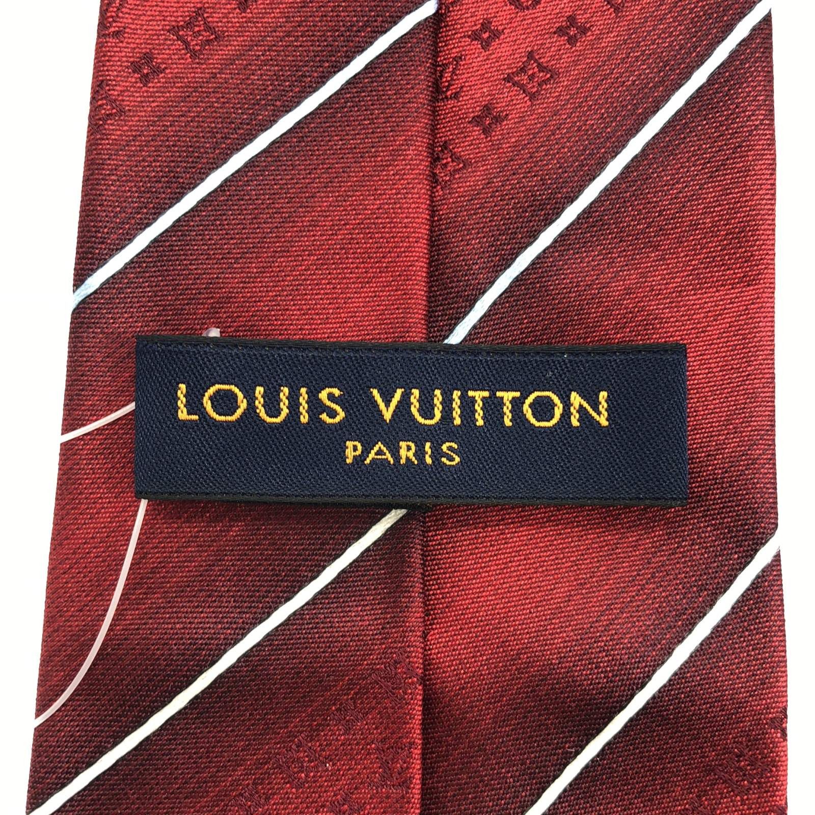Louis Vuitton Louis Vuitton Tie Silk Red Size ONE SIZE - 5 Thumbnail