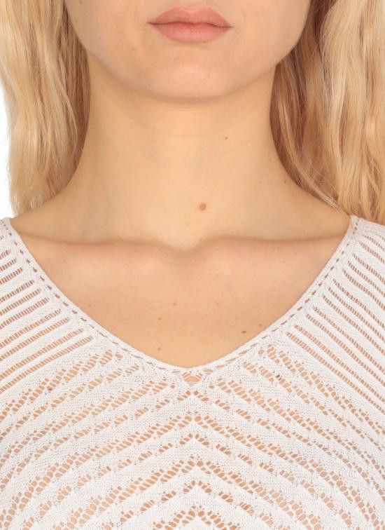 D.Exterior D. EXTERIOR Women Sweater 60358 1BIAN White Size M / US 6-8 / IT 42-44 - 4 Thumbnail