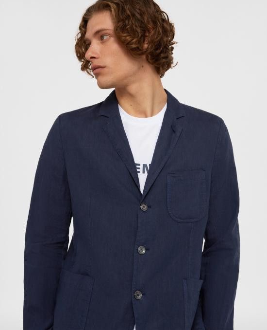 Aspesi ASPESI Men Jacket CJ65 C195 85096 Blue Size US XL / EU 56 / 4 - 3 Thumbnail