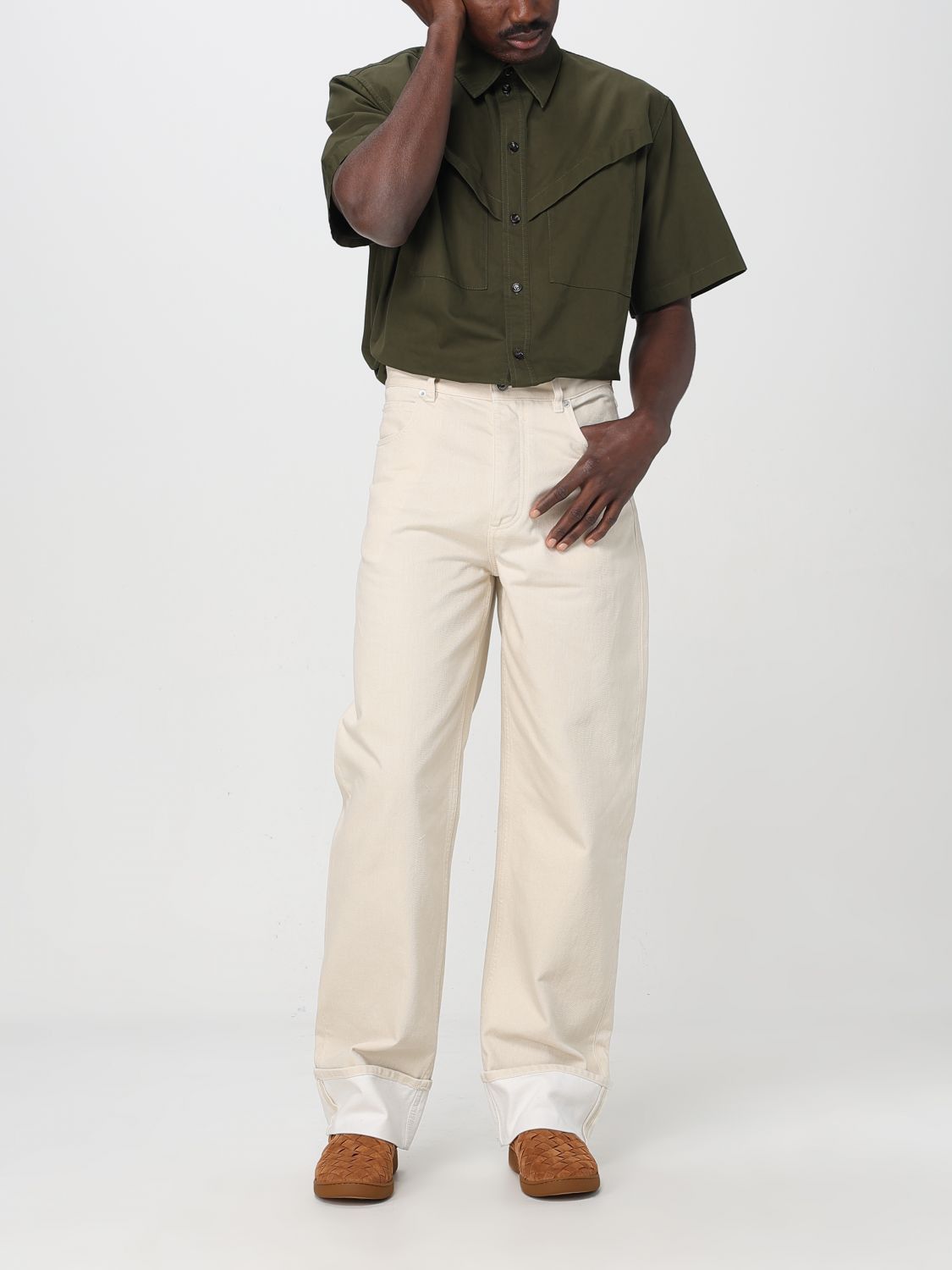 Bottega Veneta Bottega Veneta Shirt Men Kaki Size US XL / EU 56 / 4 - 2 Thumbnail