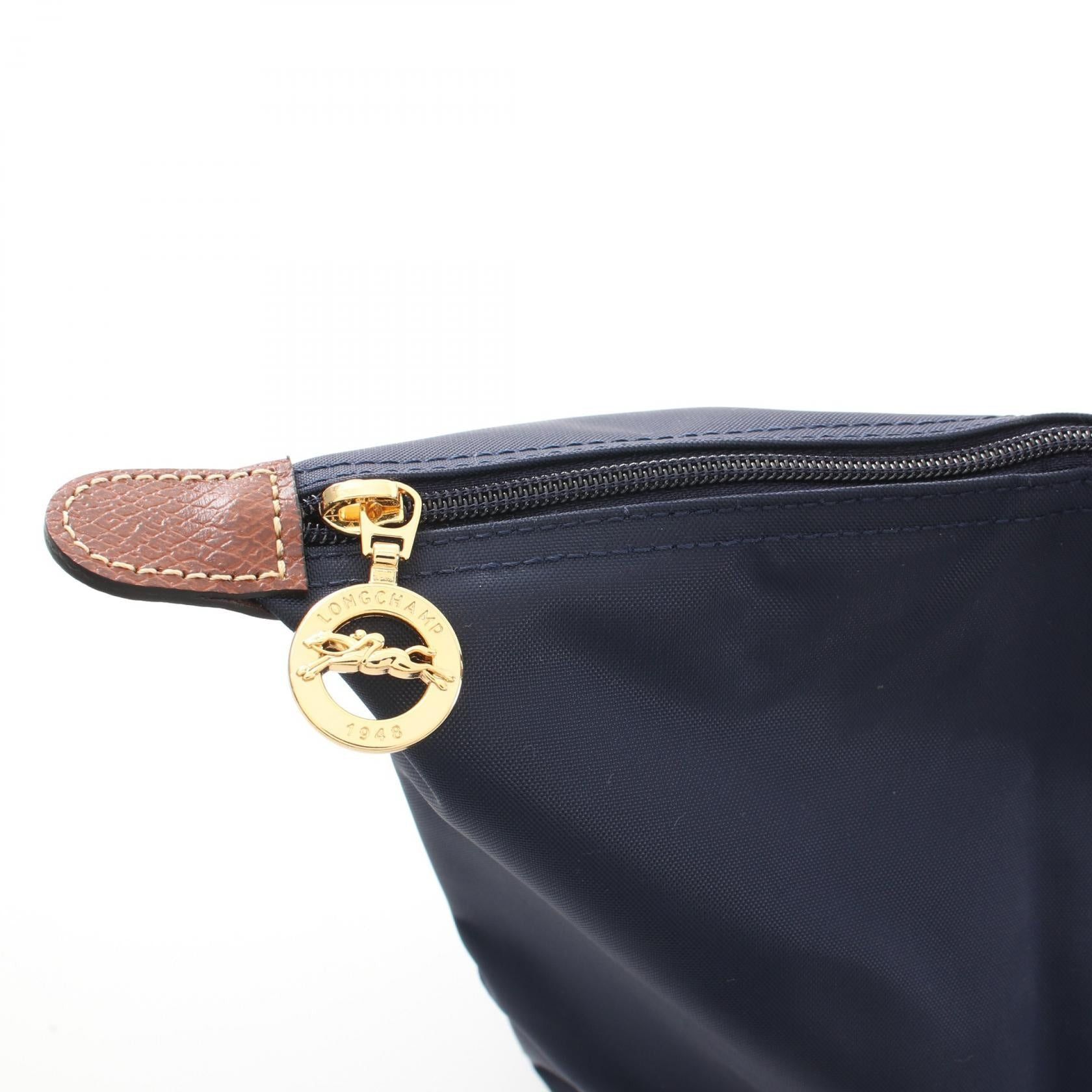 Longchamp Longchamp Le Preage Original L Handbag Tote Bag Canvas Leather Navy Brown Size ONE SIZE - 8 Thumbnail