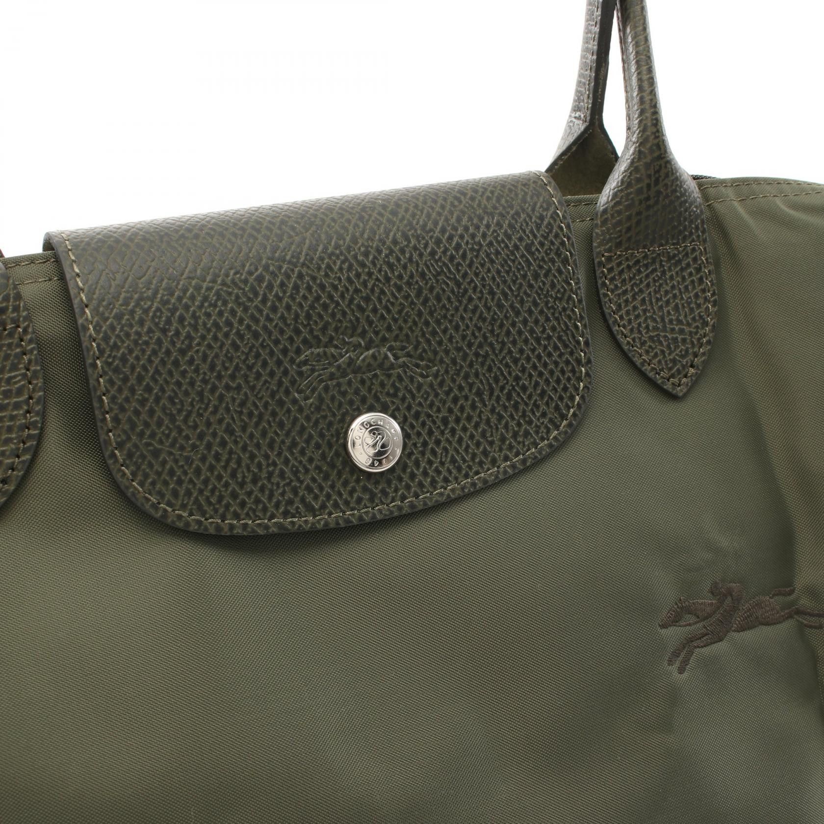 Longchamp Longchamp Le Preage Green M Handbag Tote Bag Canvas Leather Size ONE SIZE - 6 Thumbnail