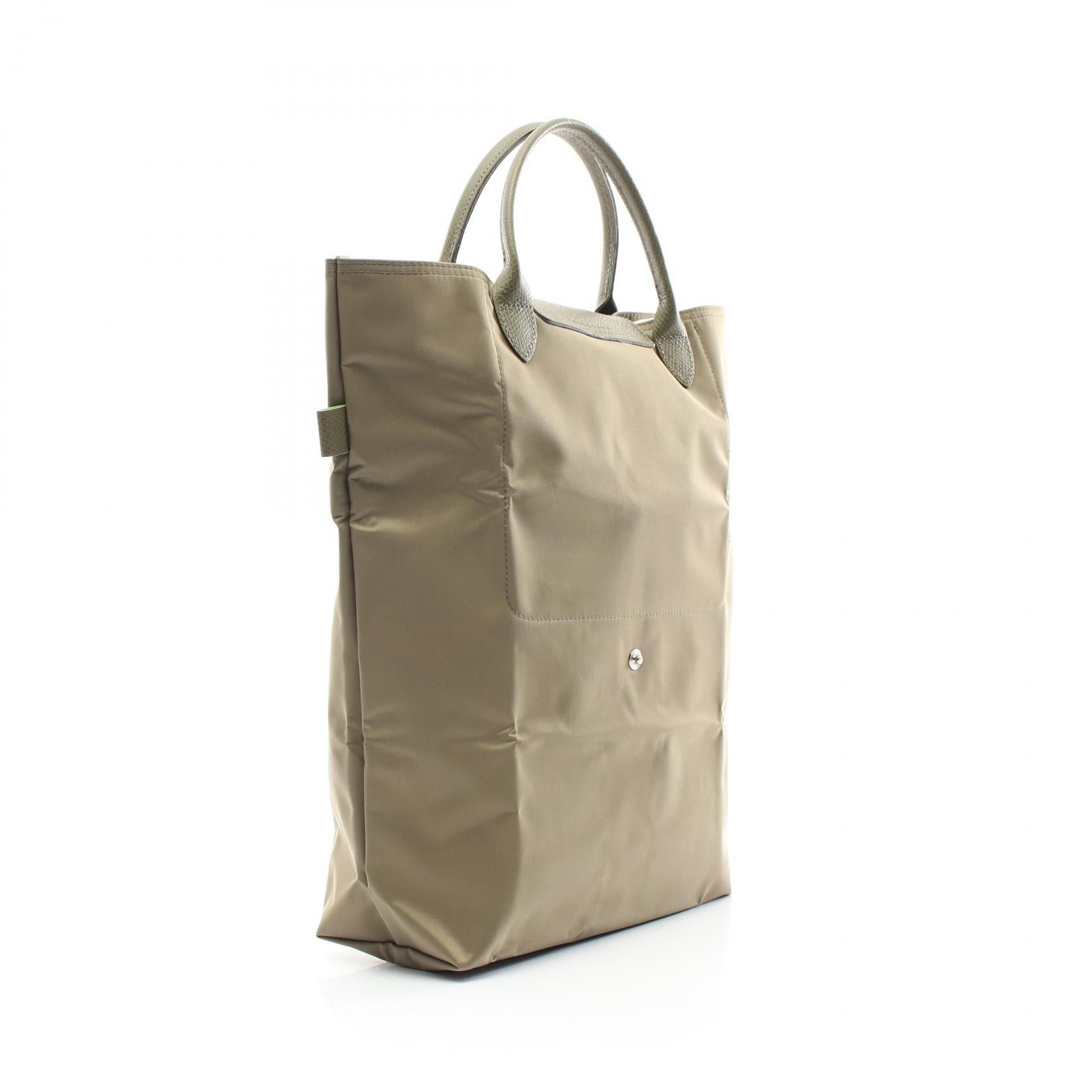 Longchamp Longchamp Le Preage Green M Shopping Bag Handbag Tote Fabric Leather Khaki Size ONE SIZE - 2 Thumbnail
