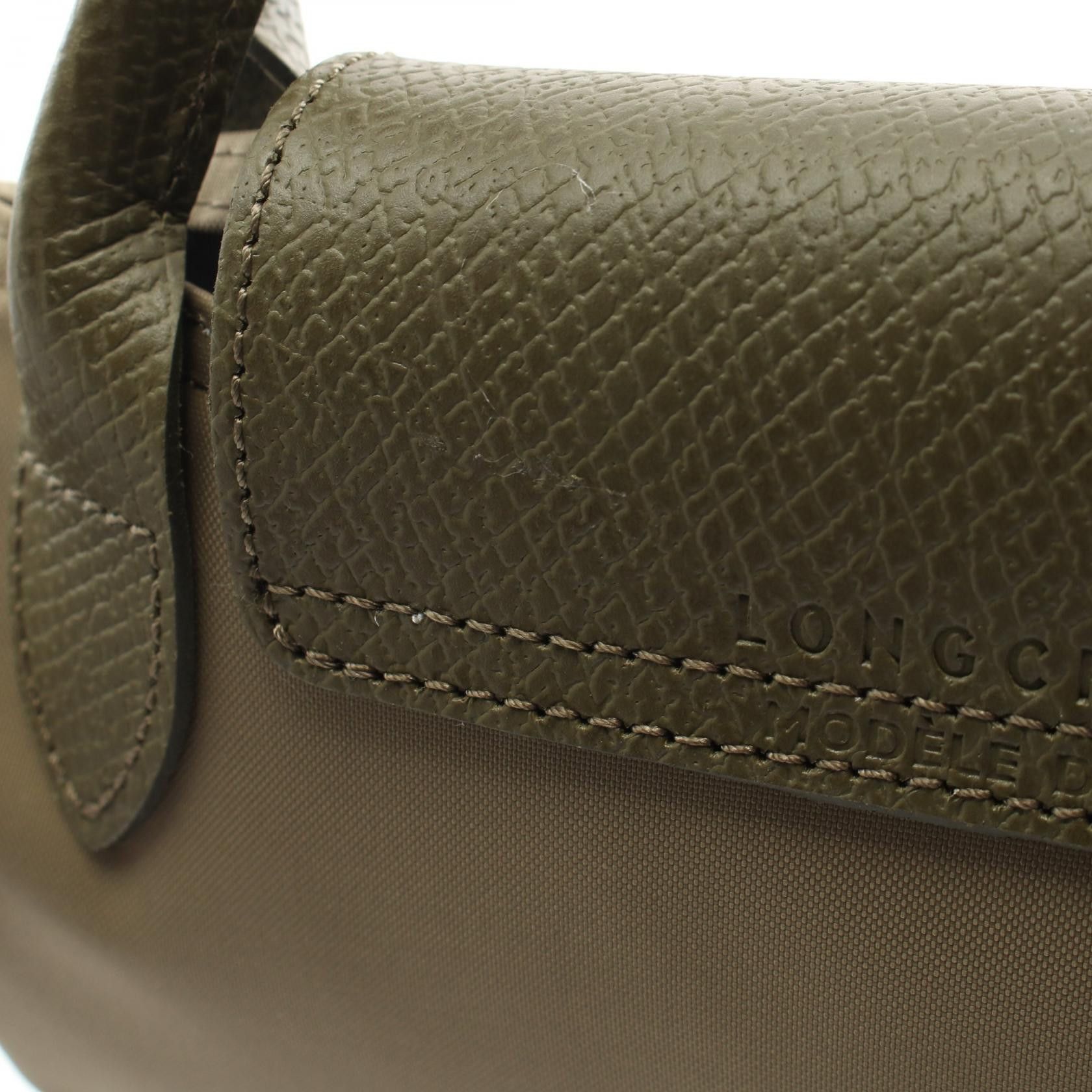 Longchamp Longchamp Le Preage Green M Shopping Bag Handbag Tote Fabric Leather Khaki Size ONE SIZE - 9 Thumbnail