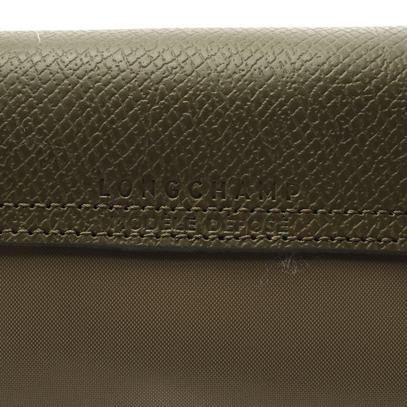 Longchamp Longchamp Le Preage Green M Shopping Bag Handbag Tote Fabric Leather Khaki Size ONE SIZE - 4 Thumbnail