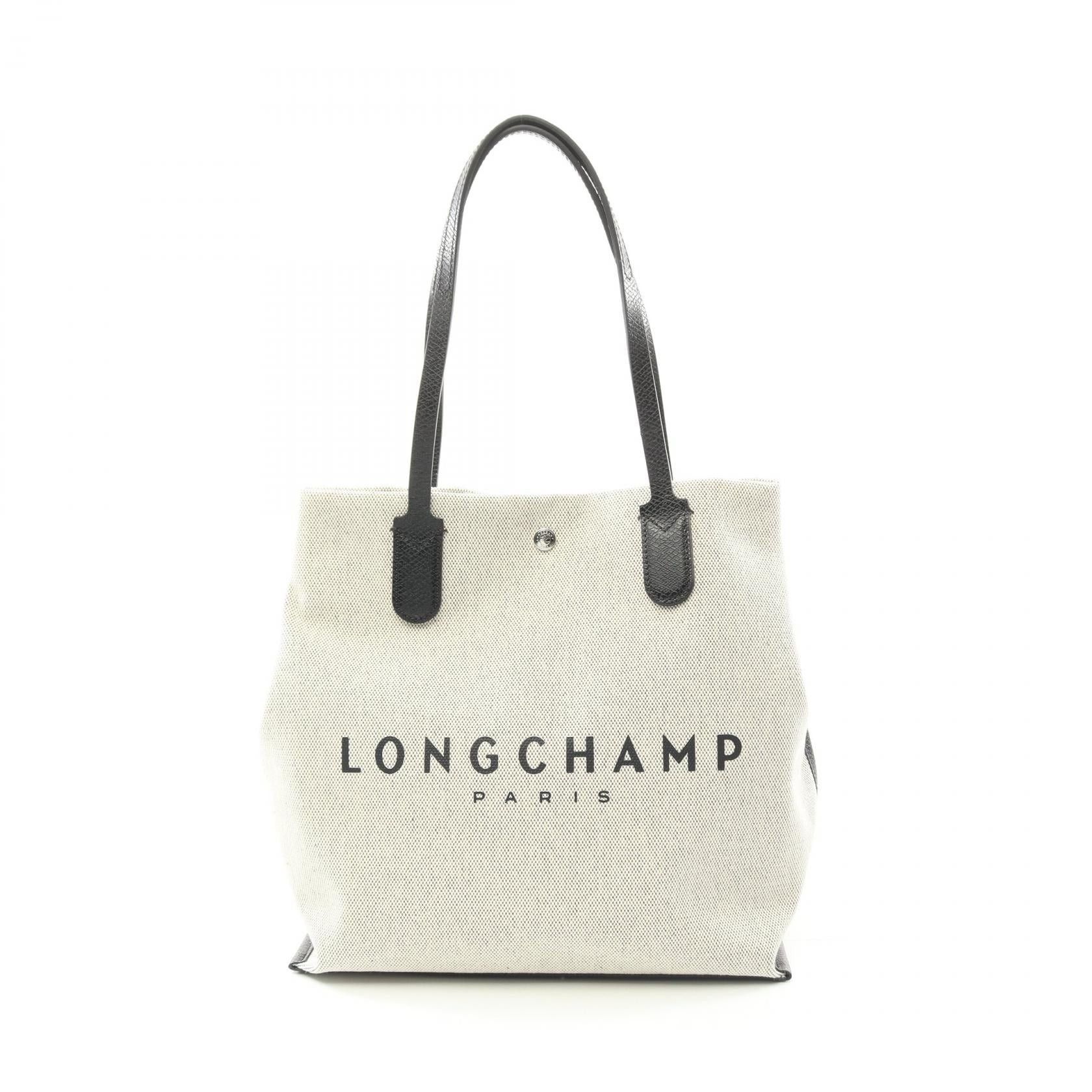 Longchamp Longchamp Essential L Handbag Tote Bag Fabric Leather Beige Black Size ONE SIZE - 5 Thumbnail