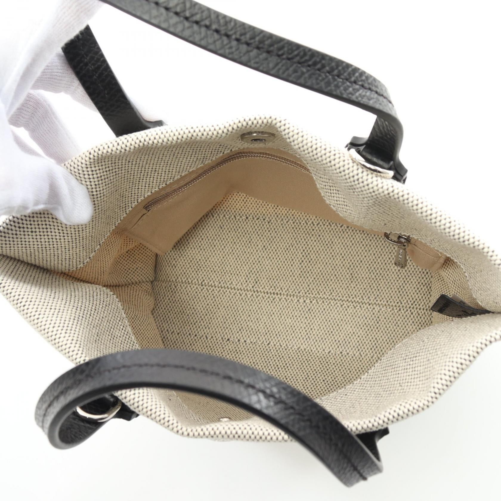 Longchamp Longchamp Essential Xs Top Handle Bag Handbag Canvas Leather Beige Black Size ONE SIZE - 3 Thumbnail