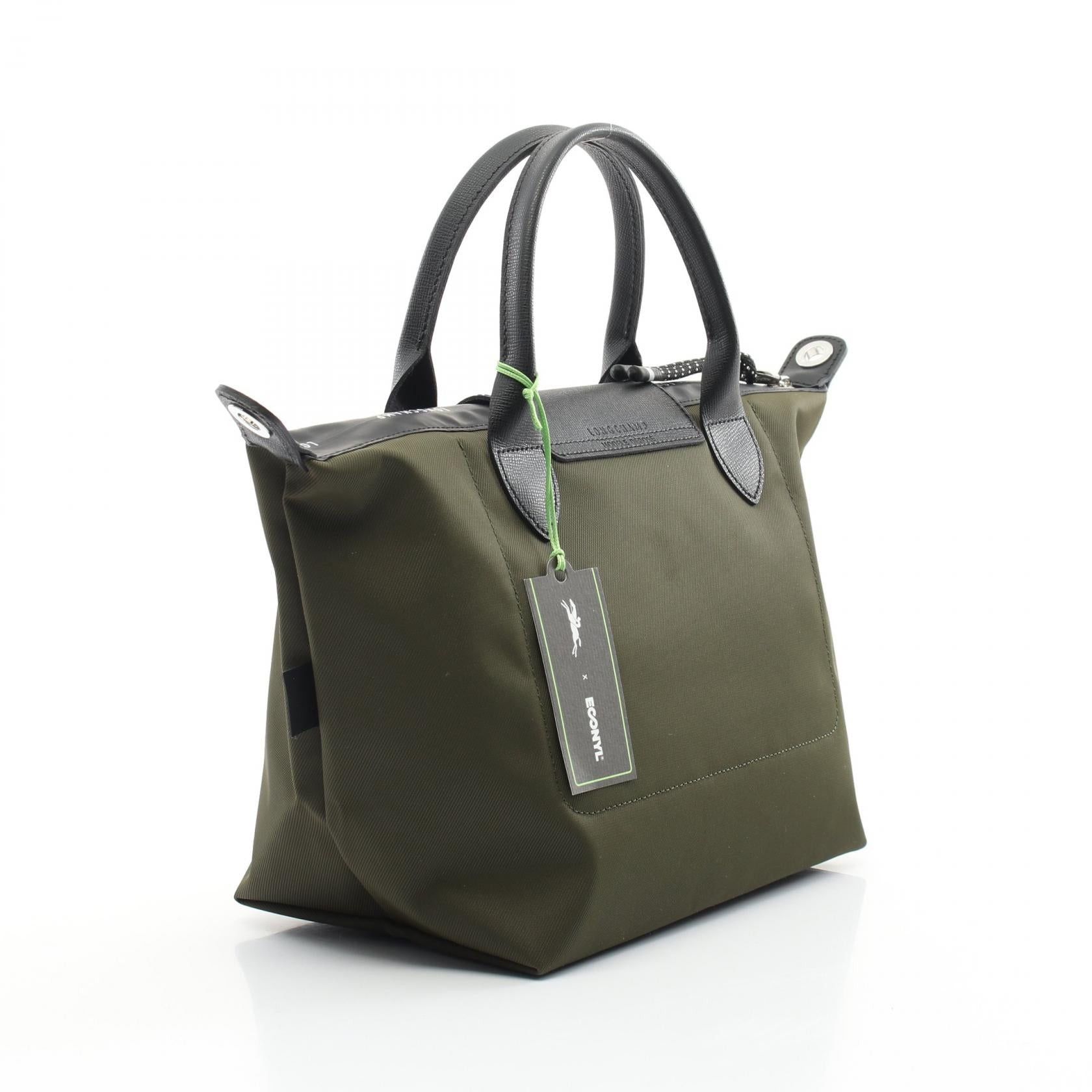 Longchamp Longchamp Le Preage Energy S Top Handle Handbag Tote Bag Canvas Leather Khaki Green Black Size ONE SIZE - 2 Thumbnail