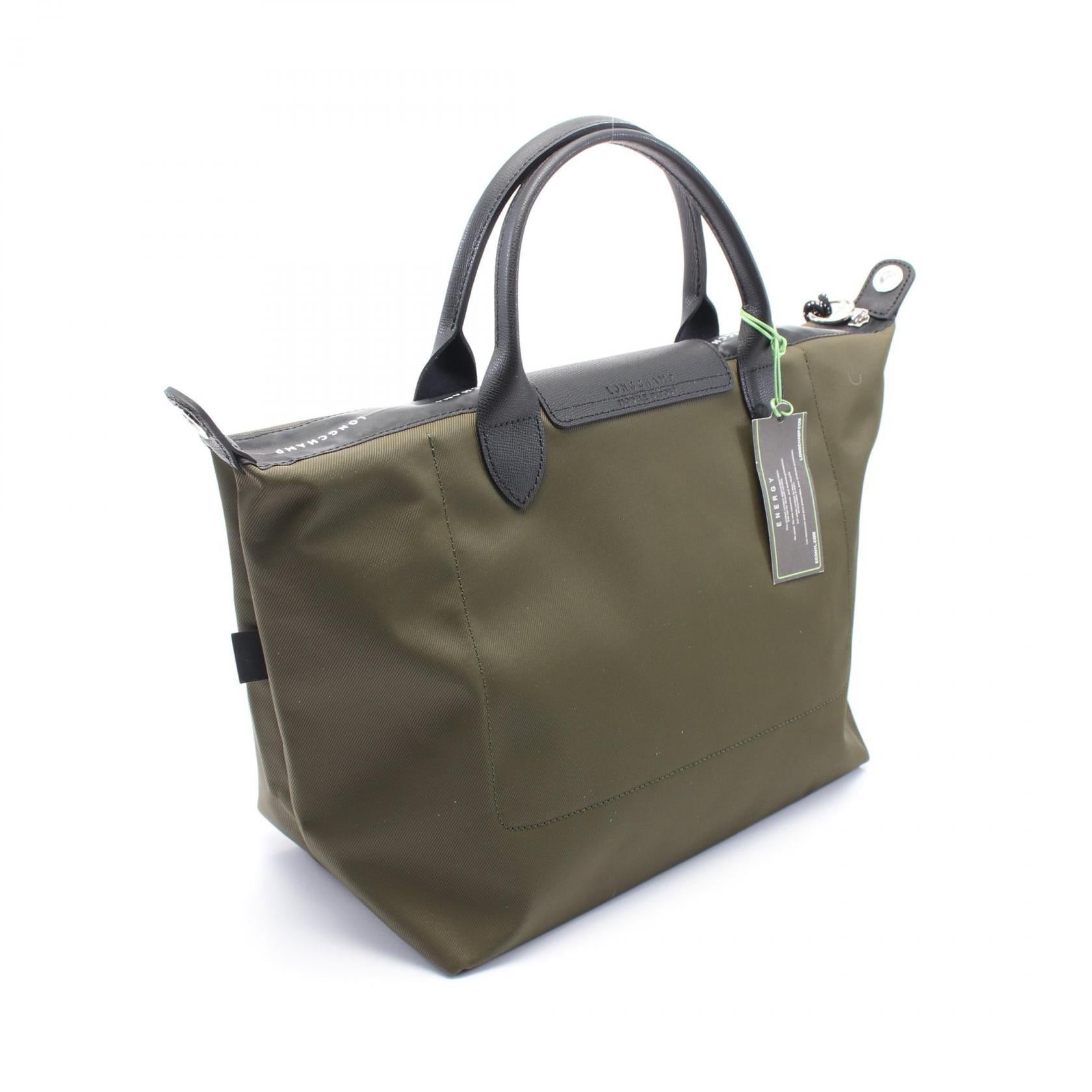 Longchamp Longchamp Le Preage Energy L Top Handle Handbag Tote Bag Canvas Leather Khaki Green Black Size ONE SIZE - 2 Thumbnail