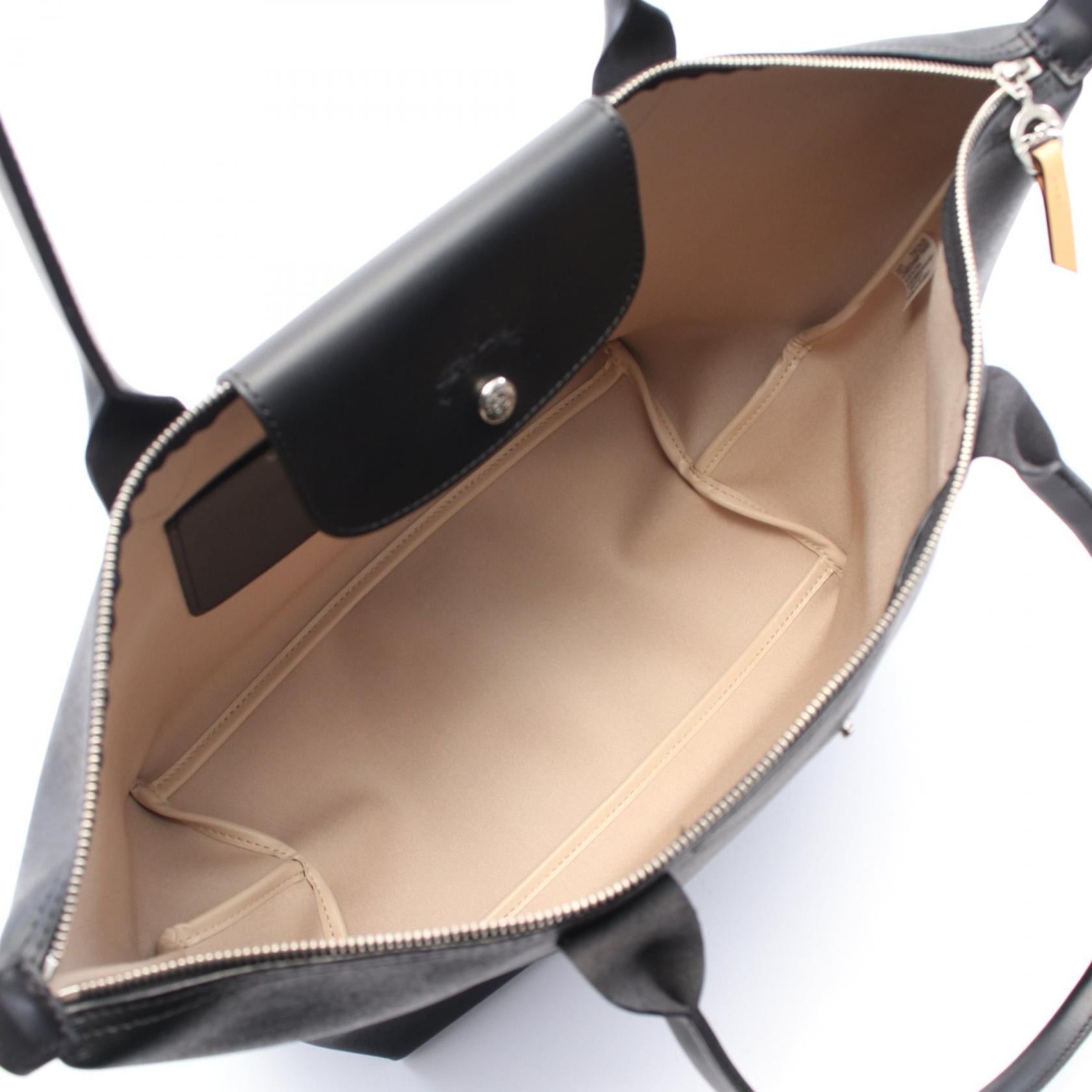 Longchamp Longchamp Le Preage City L Handbag Tote Bag Canvas Leather Black Size ONE SIZE - 3 Thumbnail