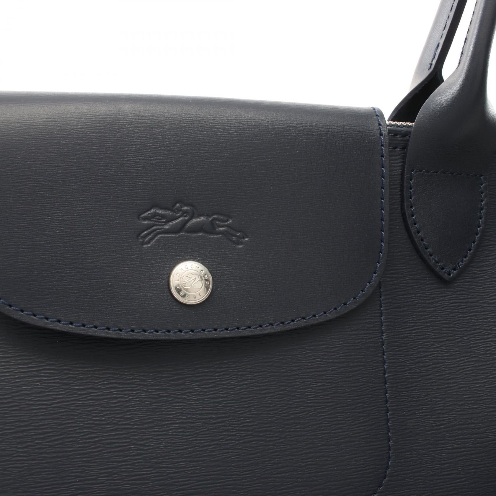 Longchamp Longchamp Le Preage City L Handbag Tote Bag Canvas Leather Navy Size ONE SIZE - 7 Thumbnail