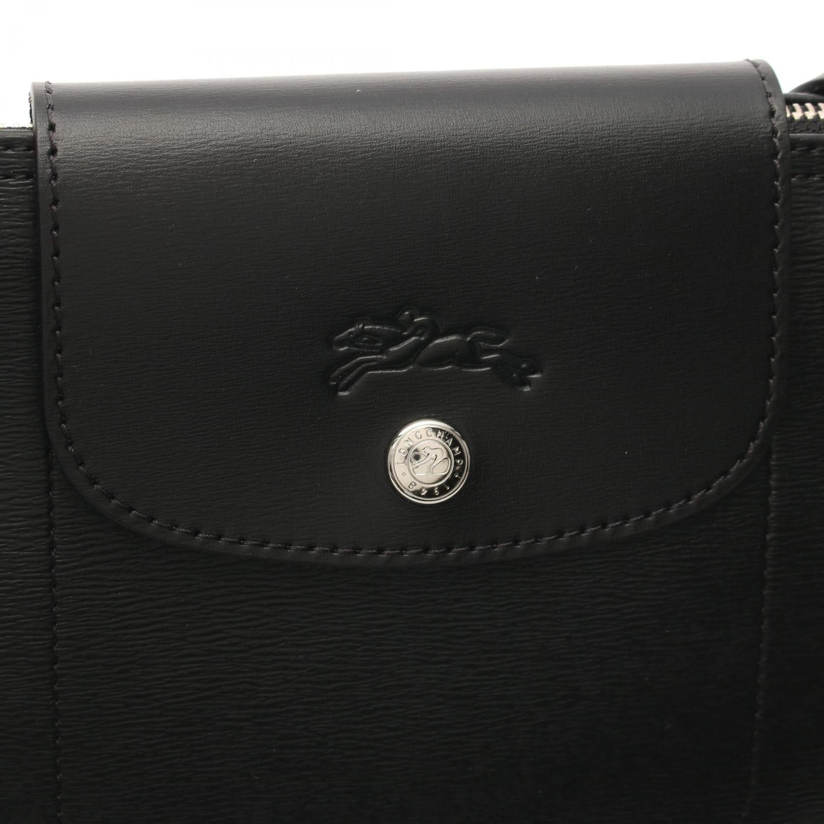 Longchamp Longchamp Le Preage City Handbag Tote Bag Canvas Leather Black Size ONE SIZE - 8 Thumbnail
