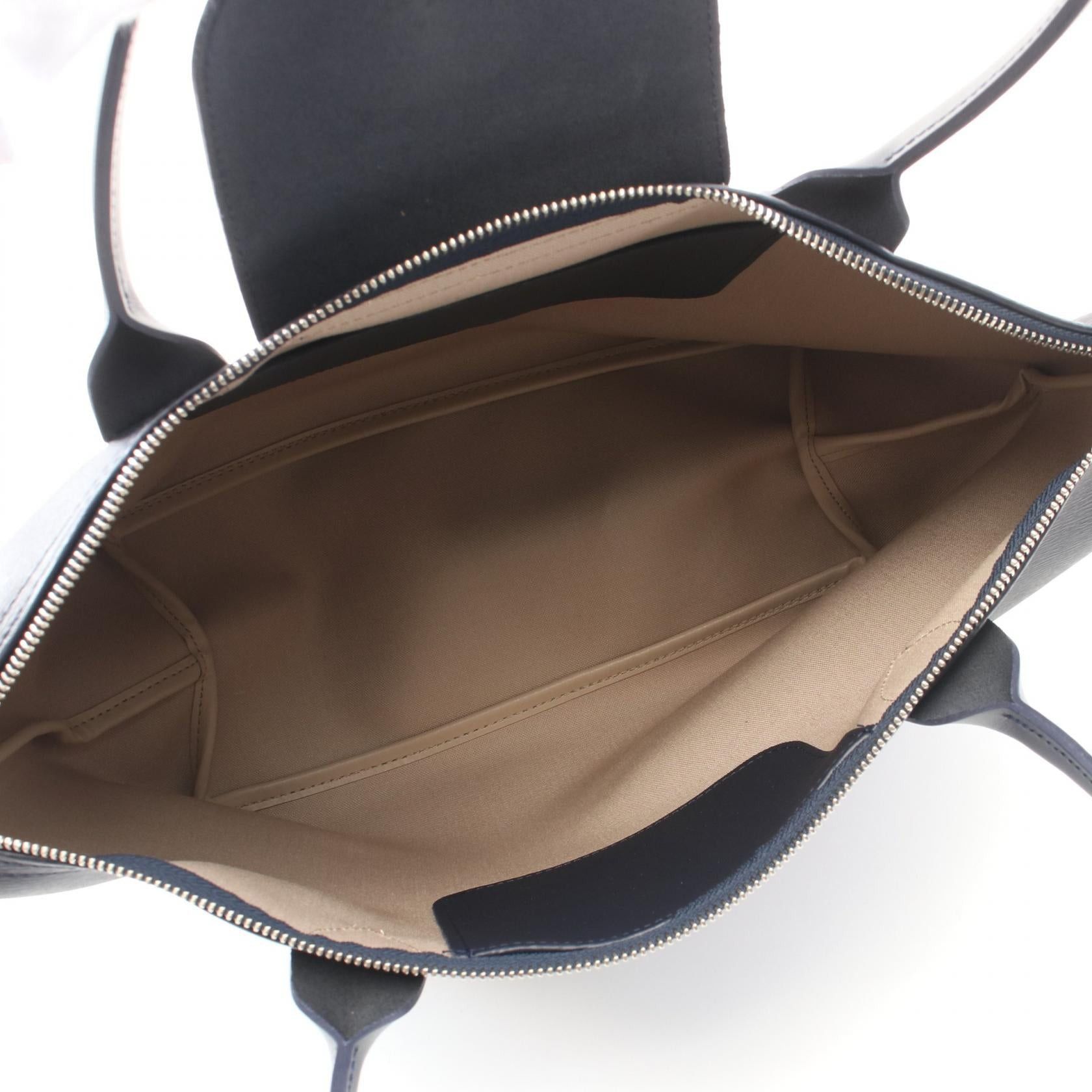 Longchamp Longchamp Le Preage City Handbag Tote Bag Canvas Leather Navy Size ONE SIZE - 3 Thumbnail