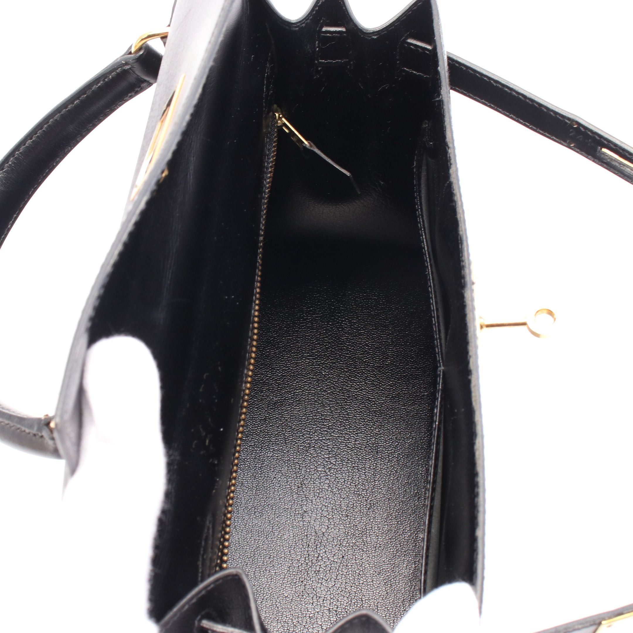 Hermes Hermes Kelly28 Handbag Box Calf Black Gold Hardware Stamp Size ONE SIZE - 3 Thumbnail