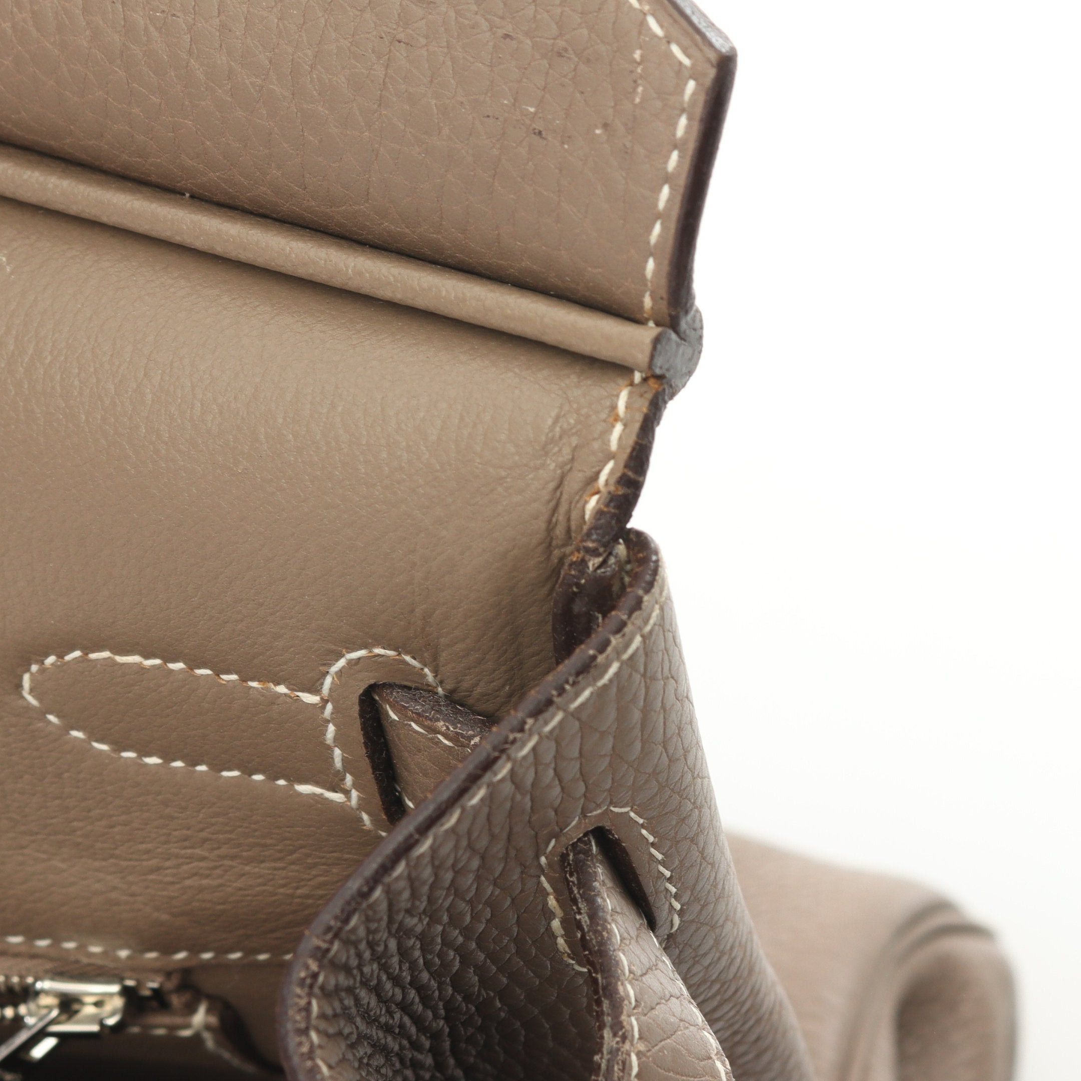 Hermes Hermes Birkin 40 Etoupe Handbag Togo Gray Brown Silver Hardware □J Carved Stamp Size ONE SIZE - 7 Thumbnail