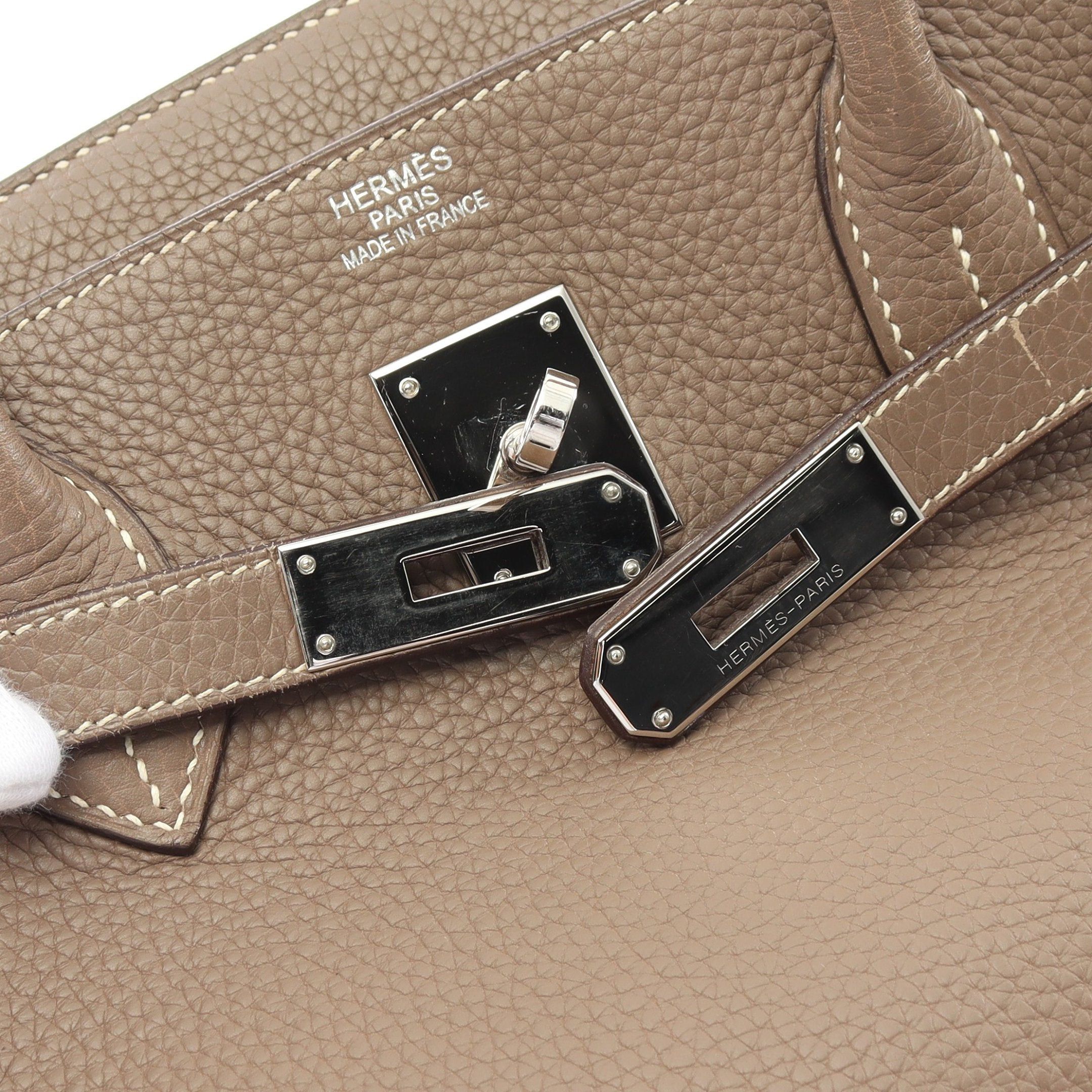 Hermes Hermes Birkin 40 Etoupe Handbag Togo Gray Brown Silver Hardware □J Carved Stamp Size ONE SIZE - 13 Thumbnail