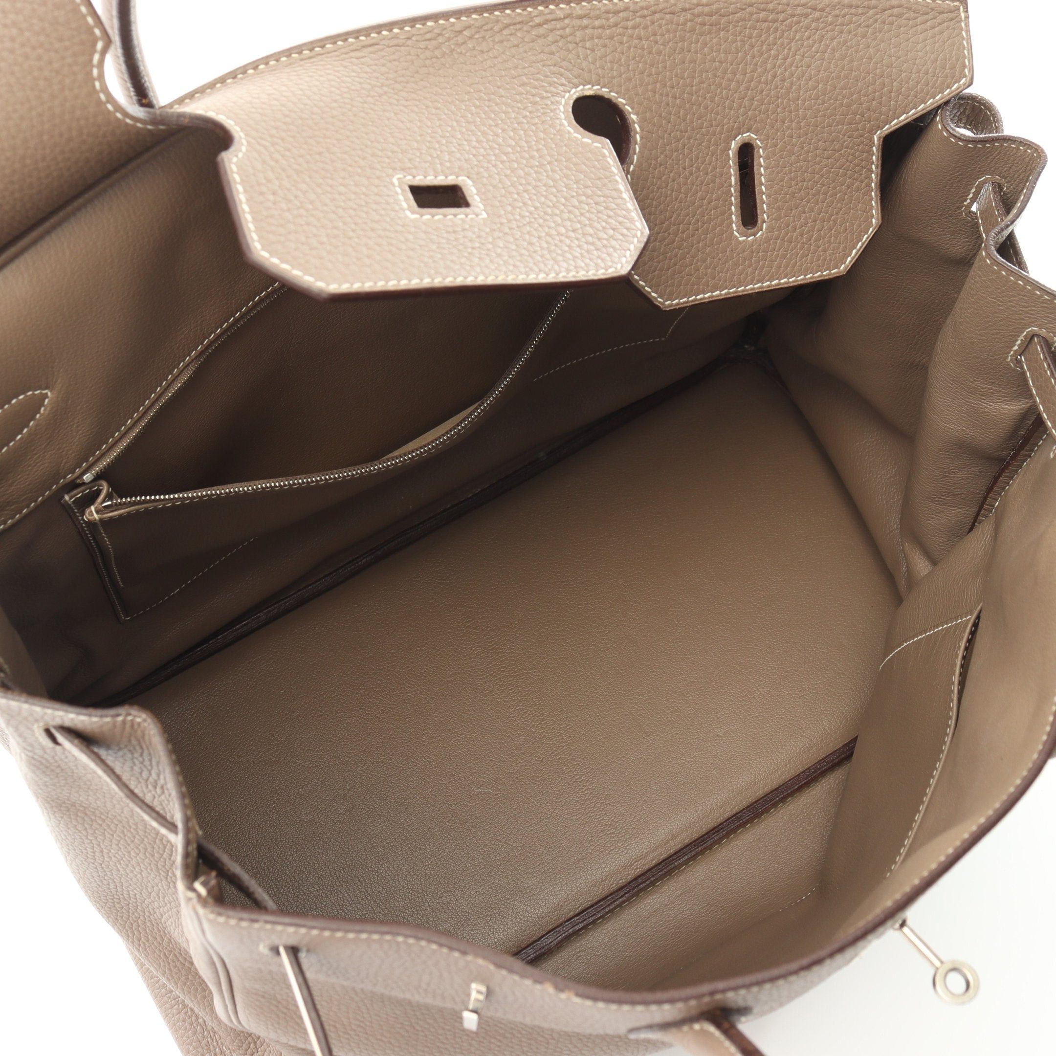Hermes Hermes Birkin 40 Etoupe Handbag Togo Gray Brown Silver Hardware □J Carved Stamp Size ONE SIZE - 3 Thumbnail